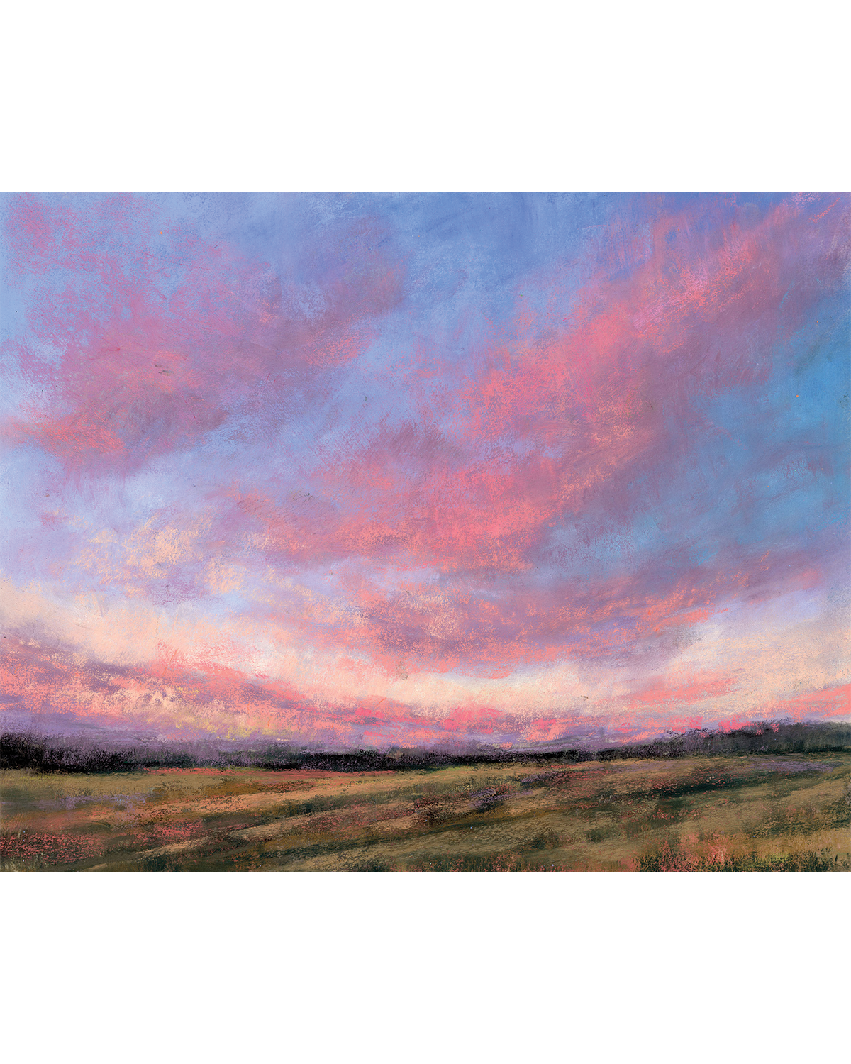 9.29.26— Original Pastel Sunset Landscape Painting, 8×10