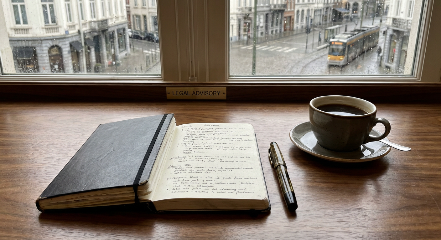 Notebook - meeting in Brussels legal recruiter and candidate