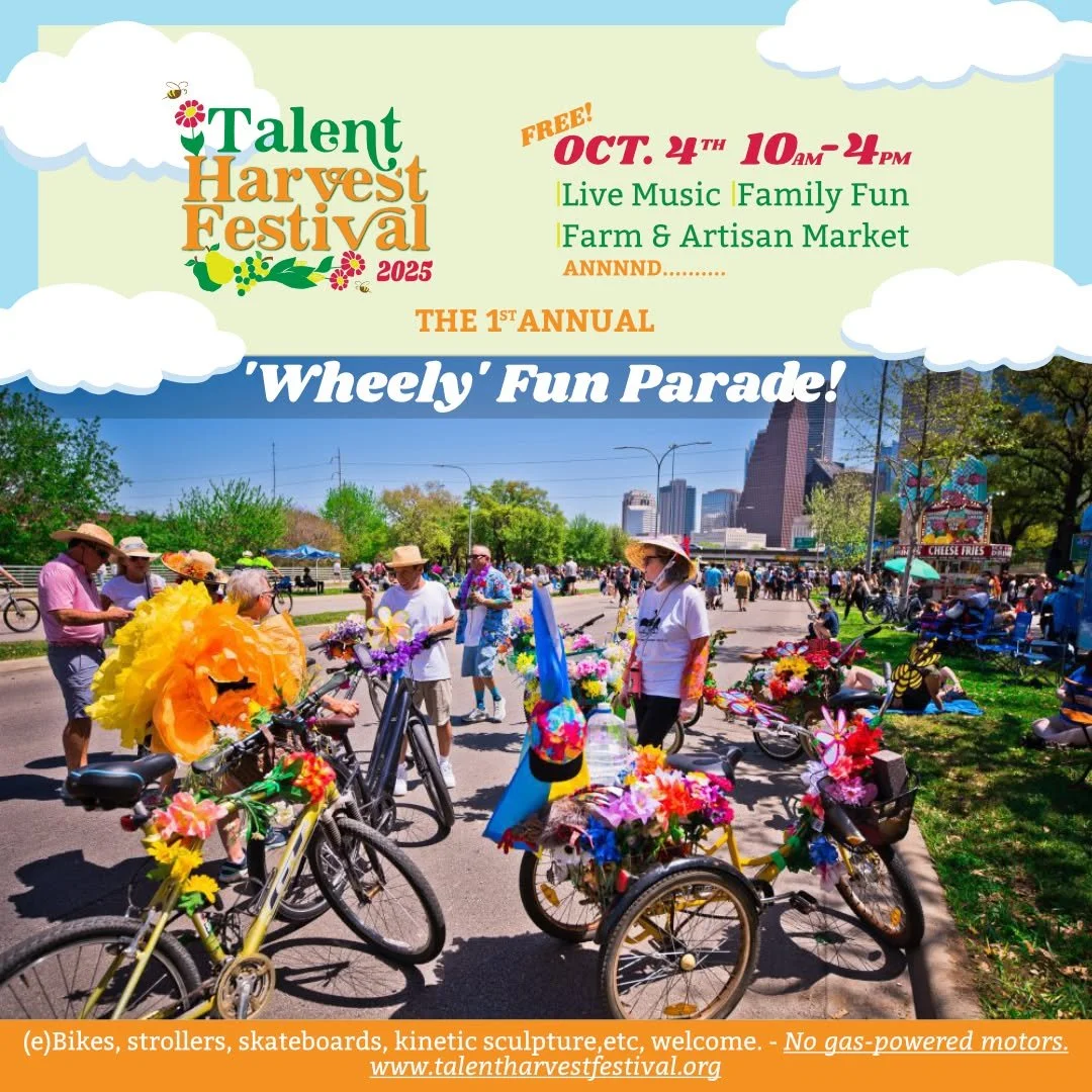 🎨 PARADE CONCEPT: Think fun costumes, decorated rides, and maximum creativity! The more playful, quirky, and imaginative, the better! Group entries are totally welcome - imagine families, friend groups, or community organizations rolling together in