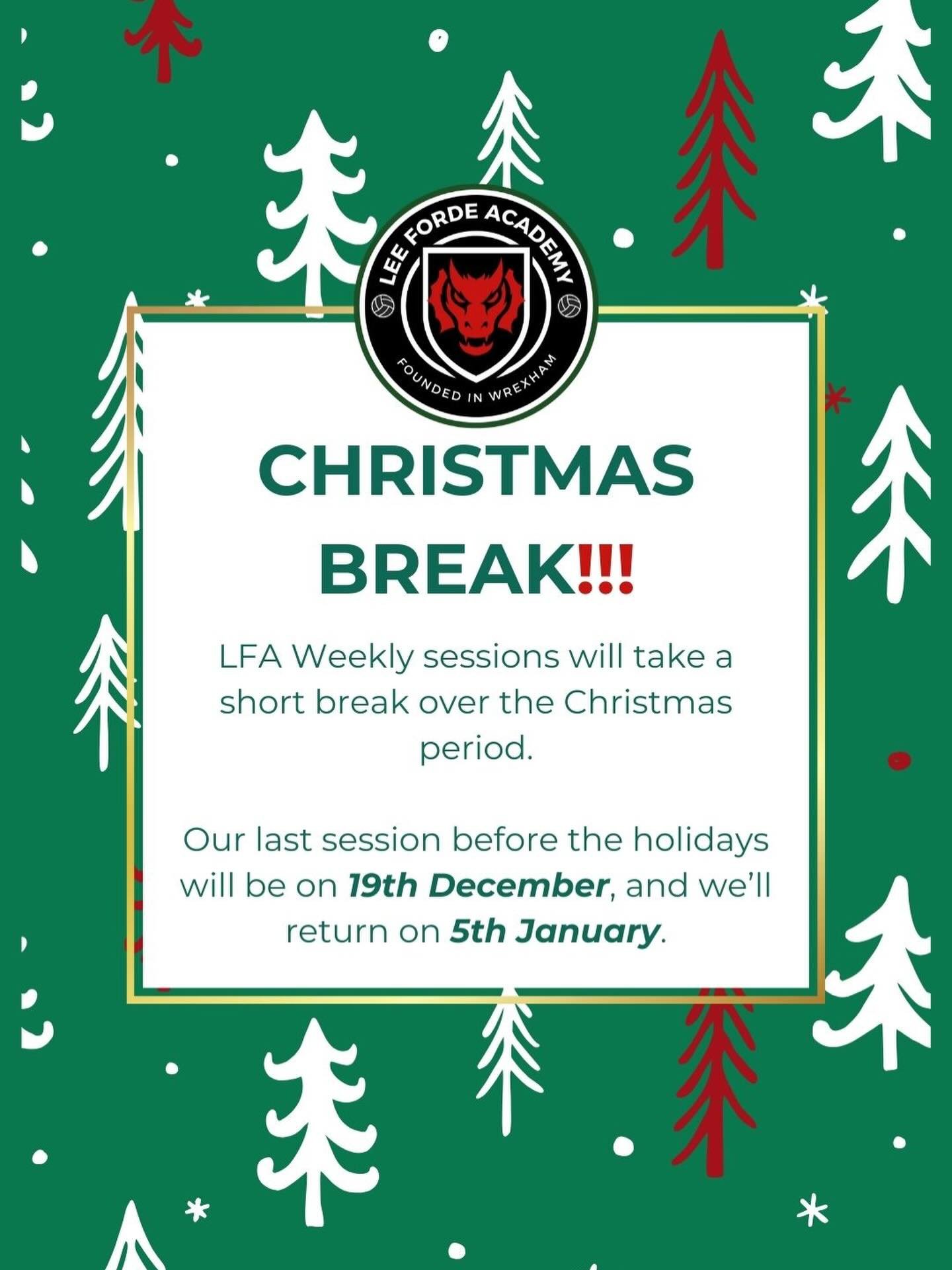 Merry Christmas from everyone at Lee Forde Academy 🎄⚽️
Thank you to our players, parents and coaches for a brilliant year.

Wishing you all a happy &amp; healthy New Year &ndash; enjoy the break and see you in 2026! ✨