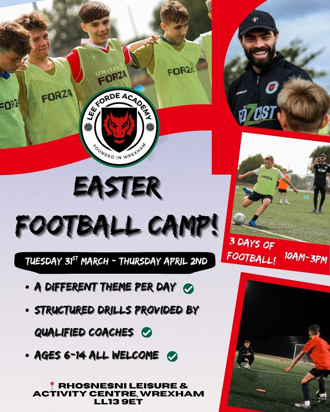 🐣 EASTER FOOTBALL CAMP 🐣 

We are delighted to announce a special 3 days of football camp at Ysgol Rhosnesni during the first week of Easter Break! Link in the bio to book! 

Our coaching team have collaborated to design a very unique schedule, whe
