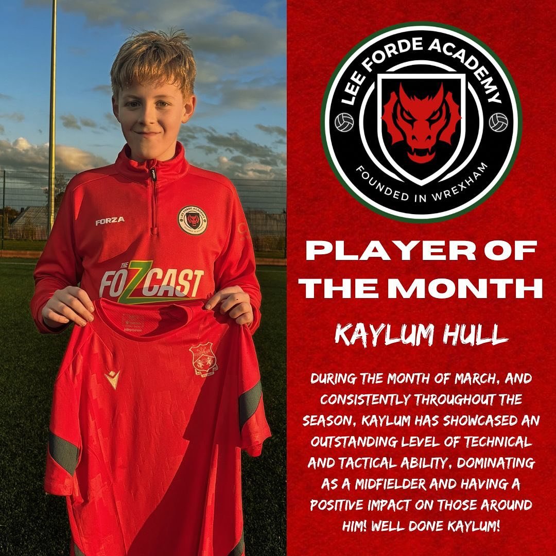⭐️ PLAYER OF THE MONTH ⭐️ 

Congratulations to March&rsquo;s Player of the Month, Kaylum Hull! 

An individual who always turns up with the right attitude towards learning and applies himself with 100% effort. 

Technically, Kaylum has showed fantast