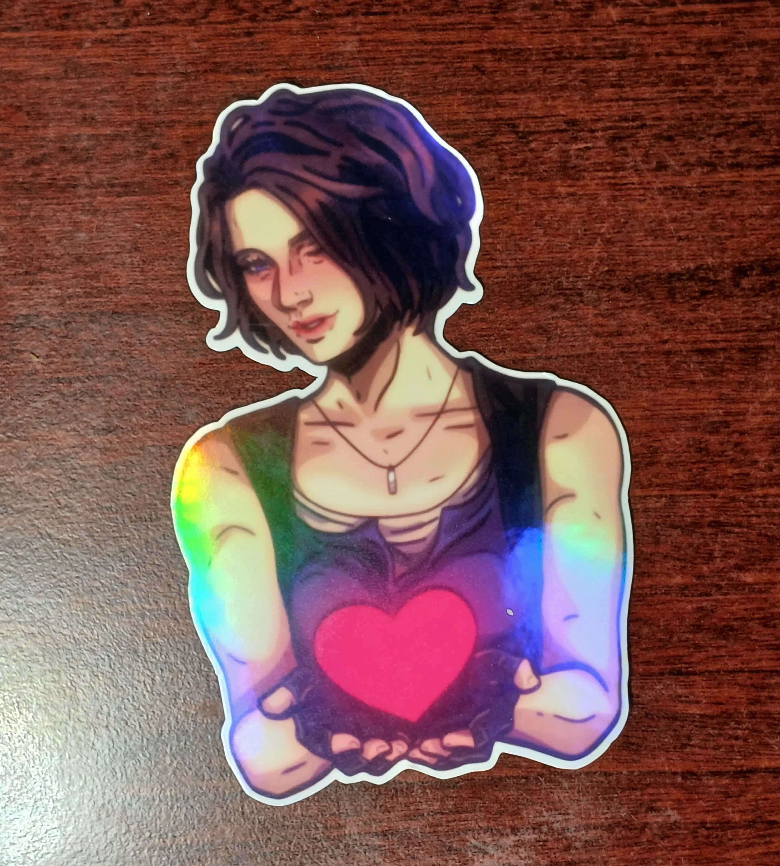 Jill Valentine Heart (rainbow holographic)