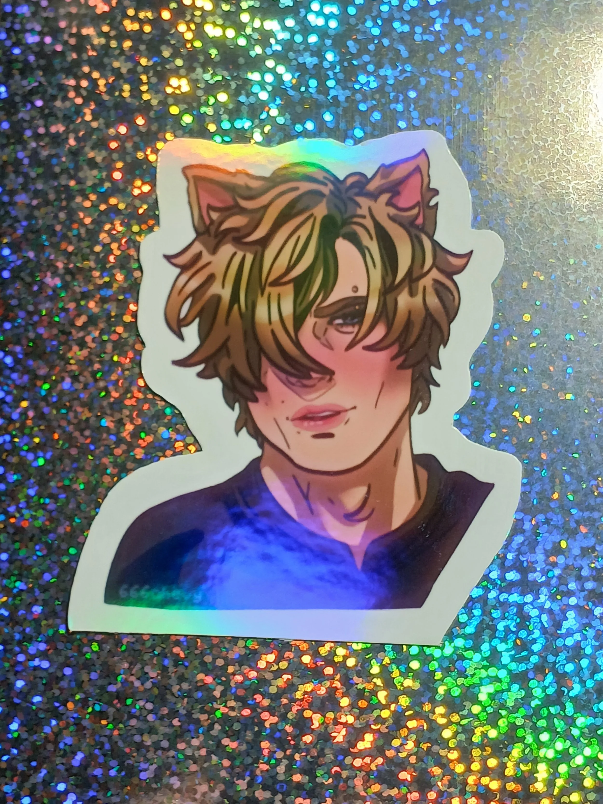 Cat Ears Leon (rainbow holographic)
