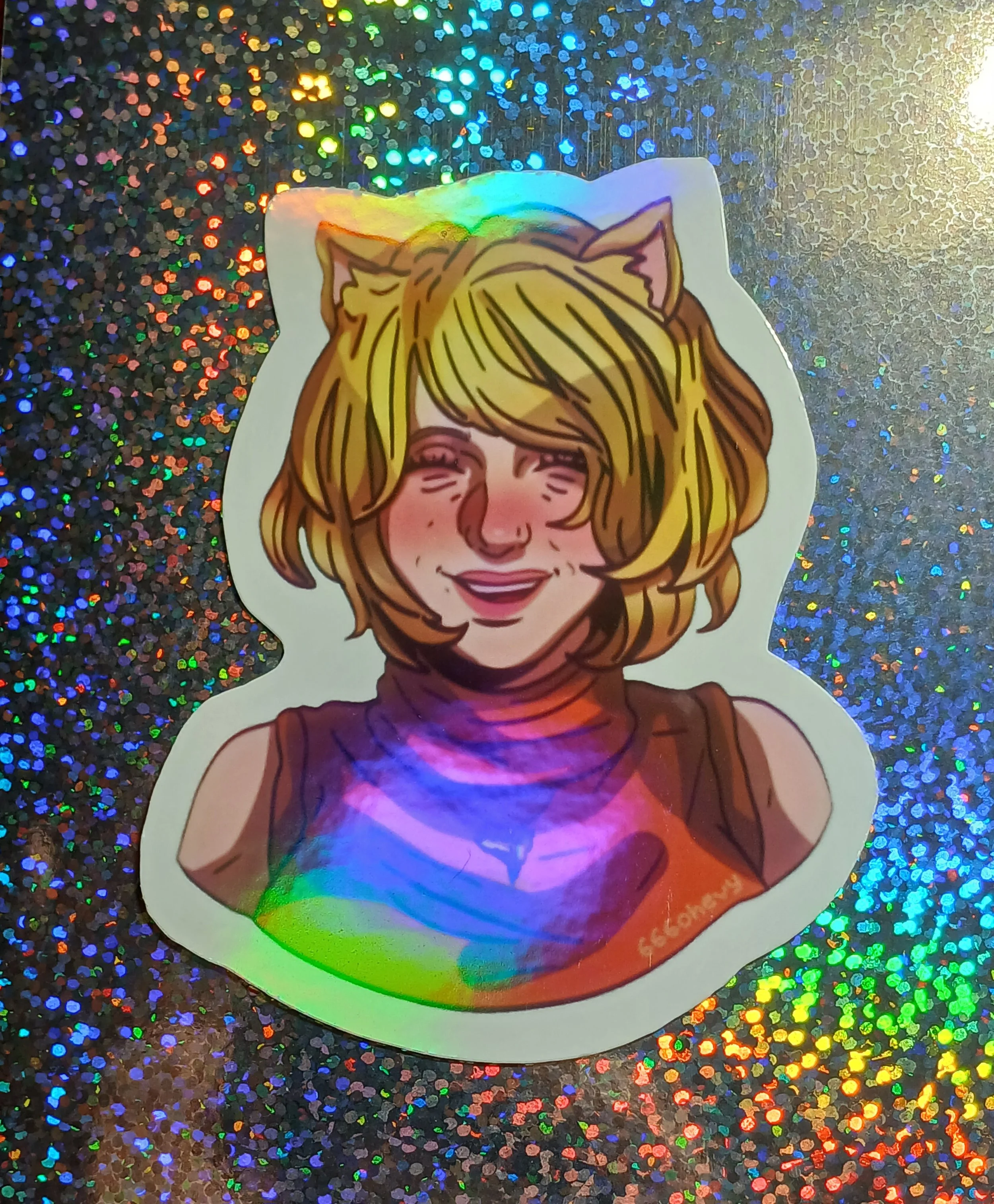 Cat Ears Ashley (rainbow holographic)