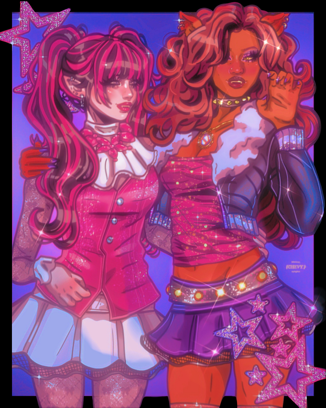 Draculaura & Clawdeen 8.5x11