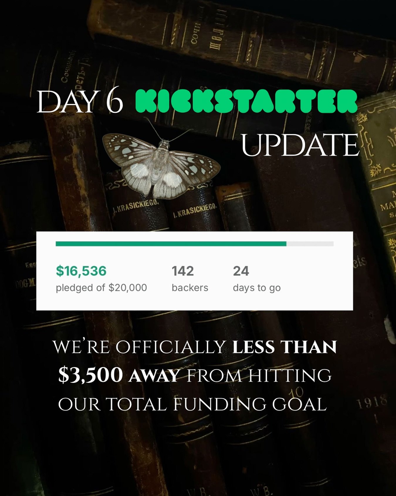 6 days in and over 82% funded! While we&rsquo;re significantly ahead of schedule, the sooner we hit our goal, the sooner our funds (and your goodies) are secured!&hearts;️
.
A giant thank you from the bottom of our hearts to each and everyone one of 