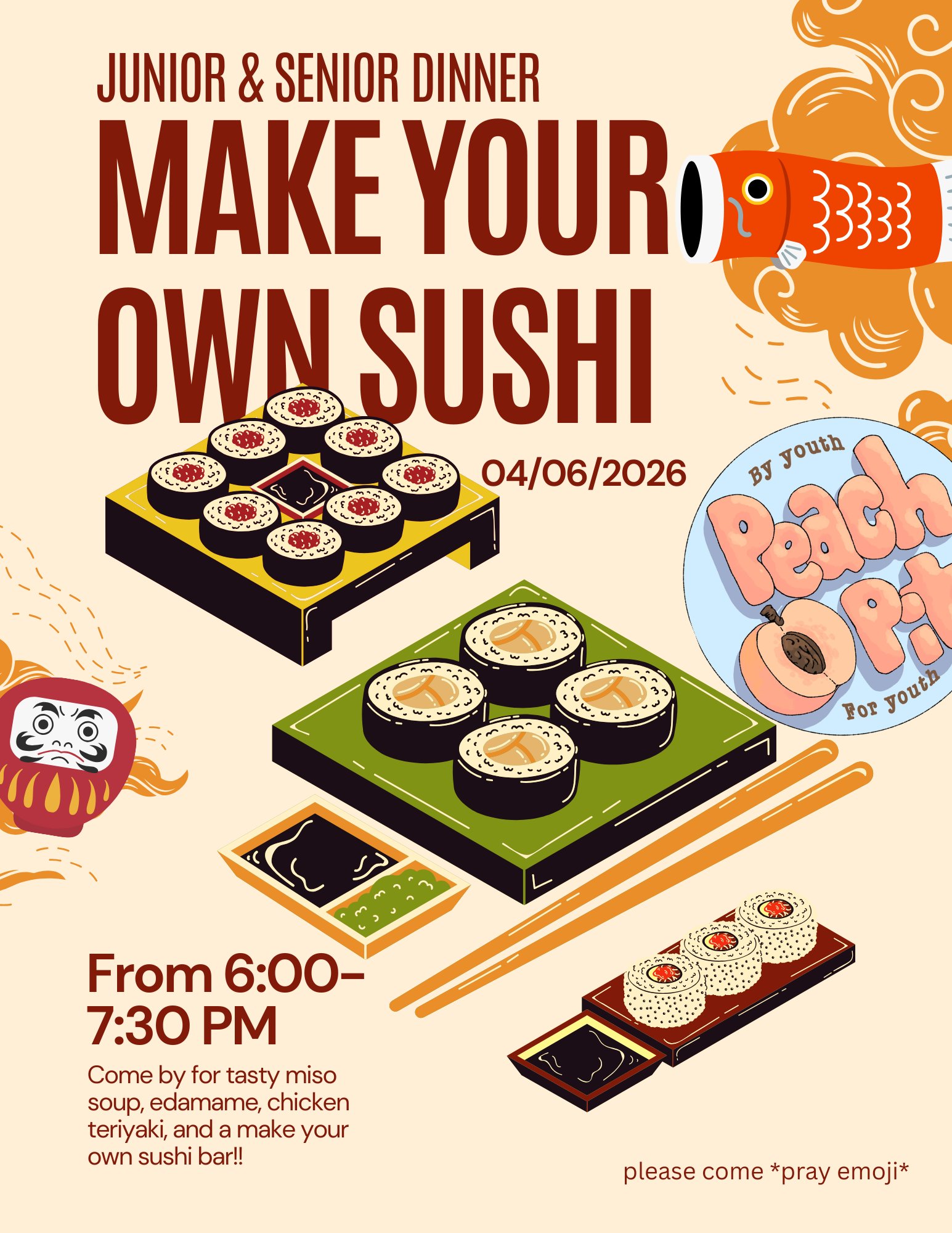 Junior/Senior Dinner—Make Your Own Sushi!