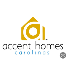 Logo for Accent Homes Carolinas with a stylized gold house and black text.