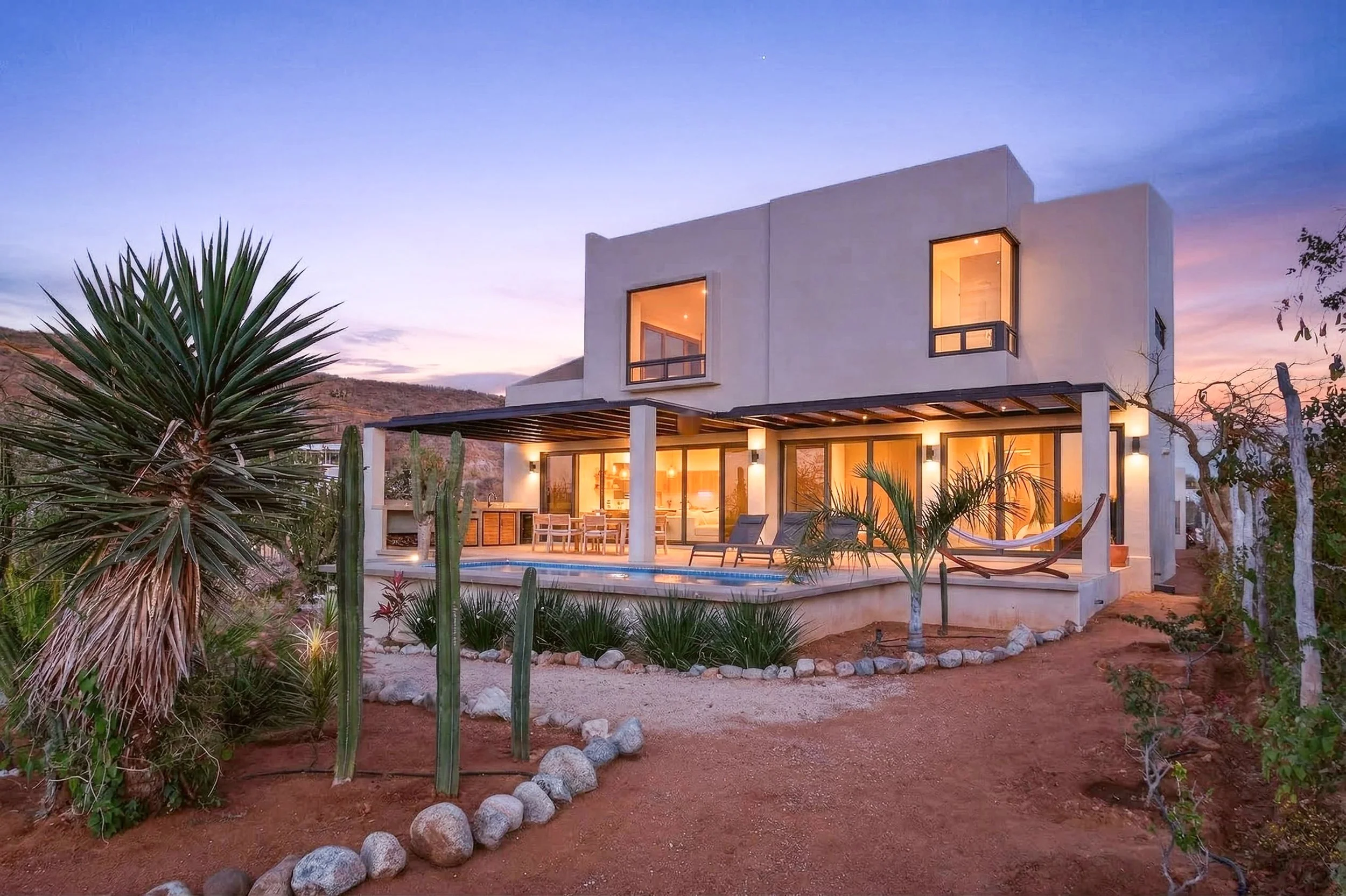 Villa Pacifica luxury home exterior in Pescadero Baja California Sur with ocean views