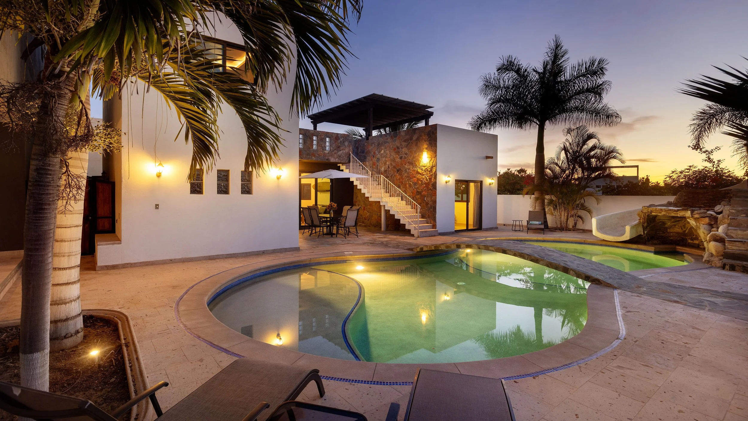Exterior of Villa 2, a second residence within a gated two-home compound near Pescadero Beach, offering flexibility for guests or rental use.