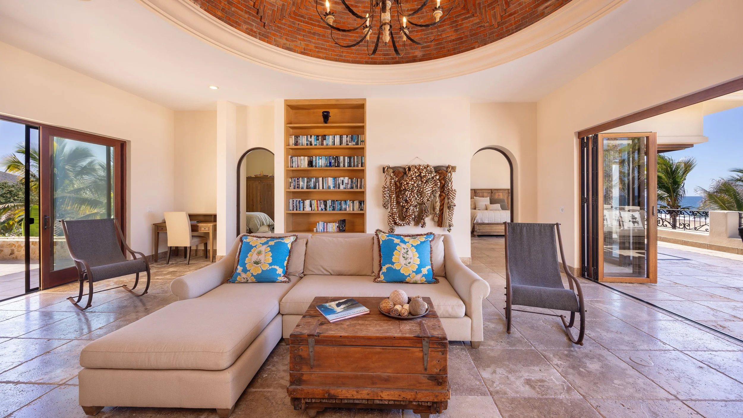 Spacious great room with indoor-outdoor flow to the Pacific