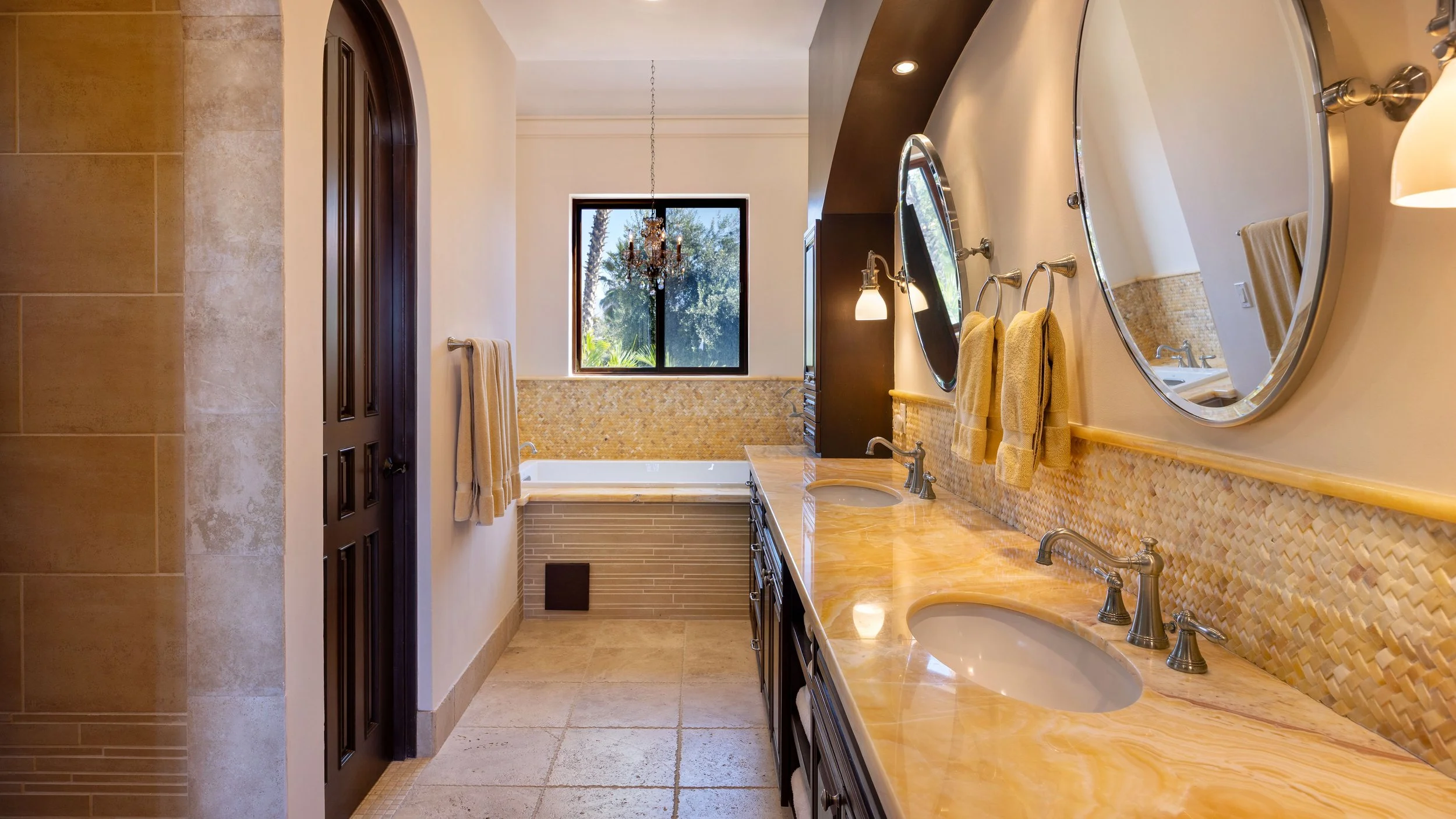 Luxurious bathroom in oceanfront estate in Pescadero