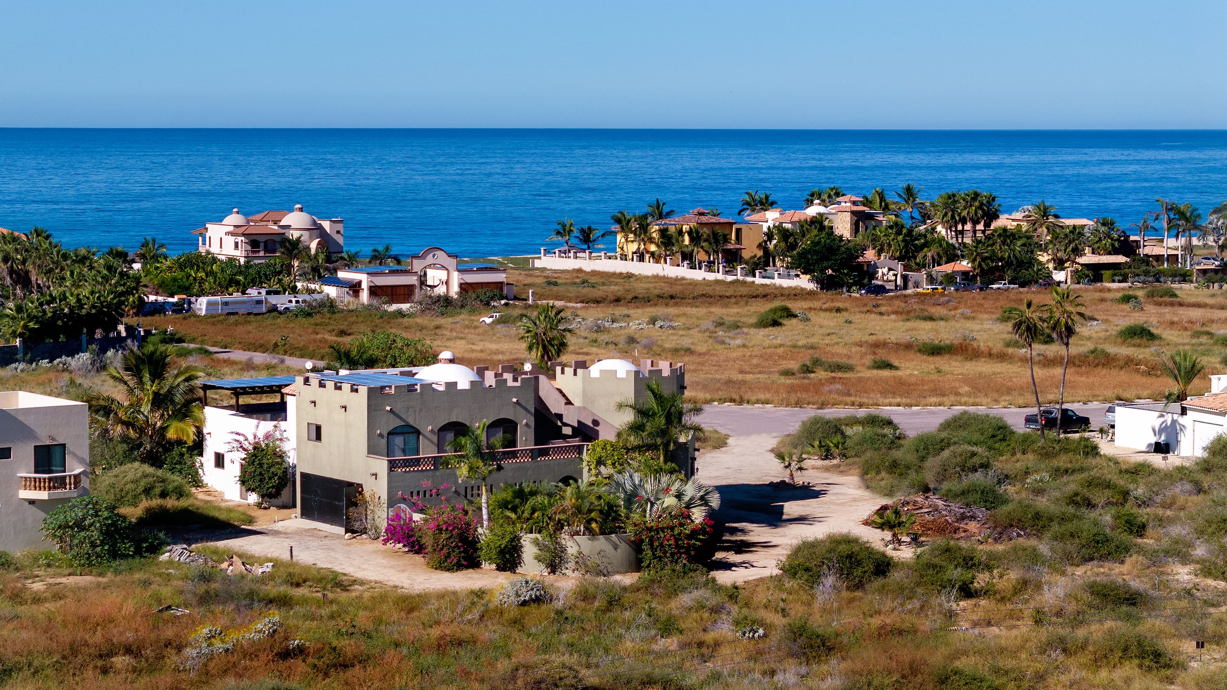 Direct access to a quiet, undeveloped beach just steps from the property, highlighting the rare walk-to-the-beach lifestyle in Pescadero, Baja California Sur.