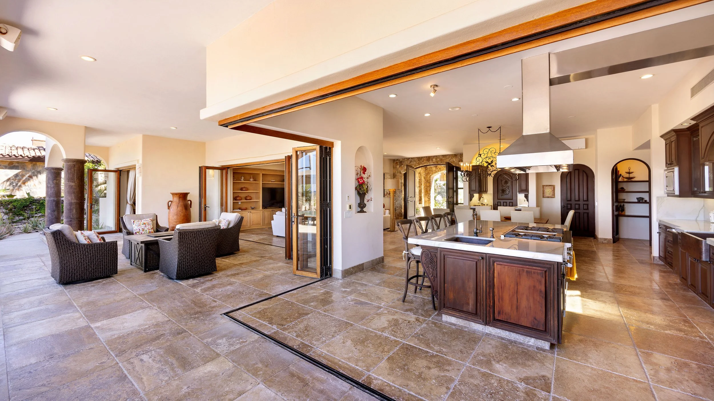 Oceanfront entertaining space in luxury Baja home