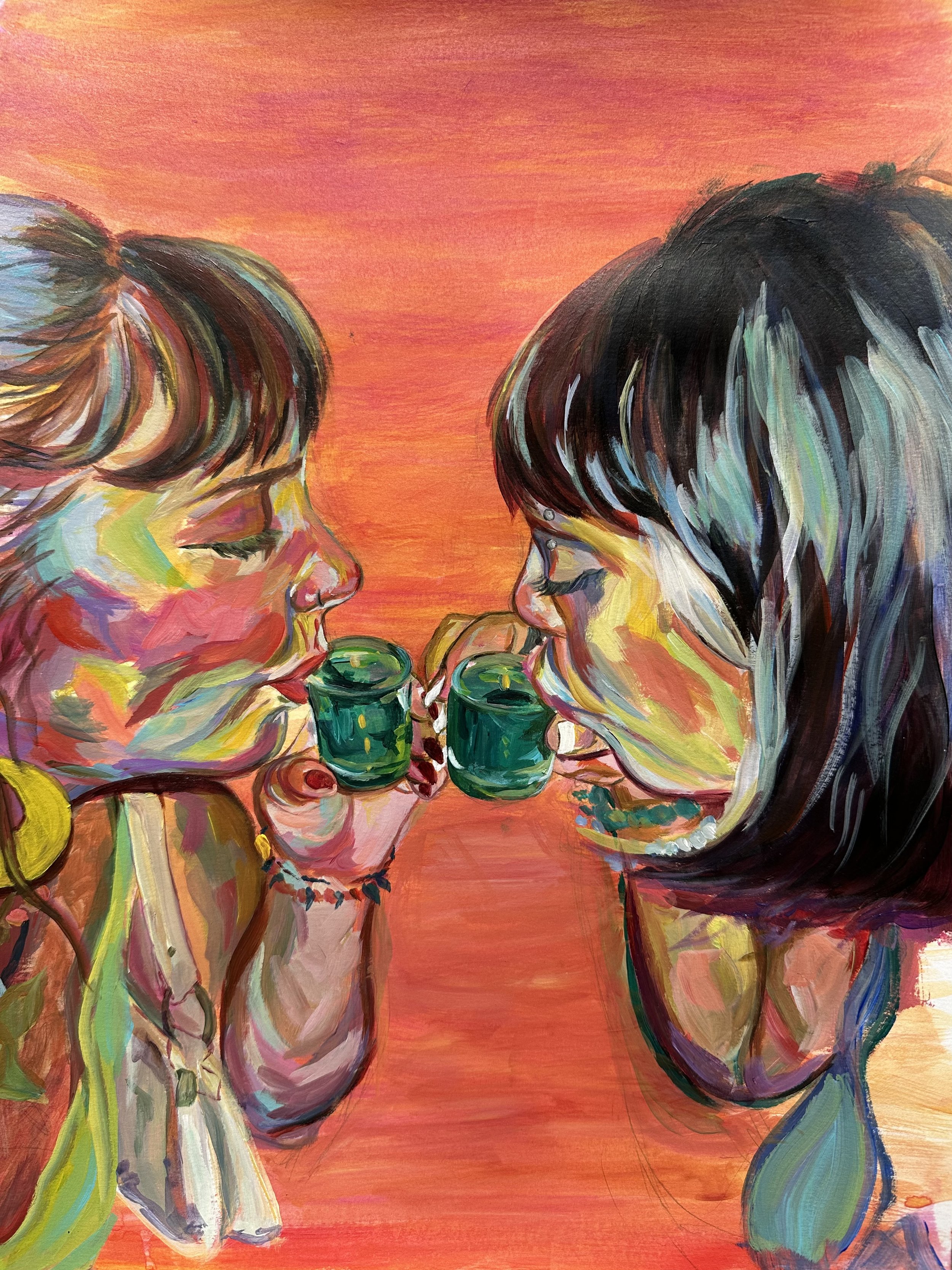 ‘The Pact’ (2025) Acrylic on Paper. A3
