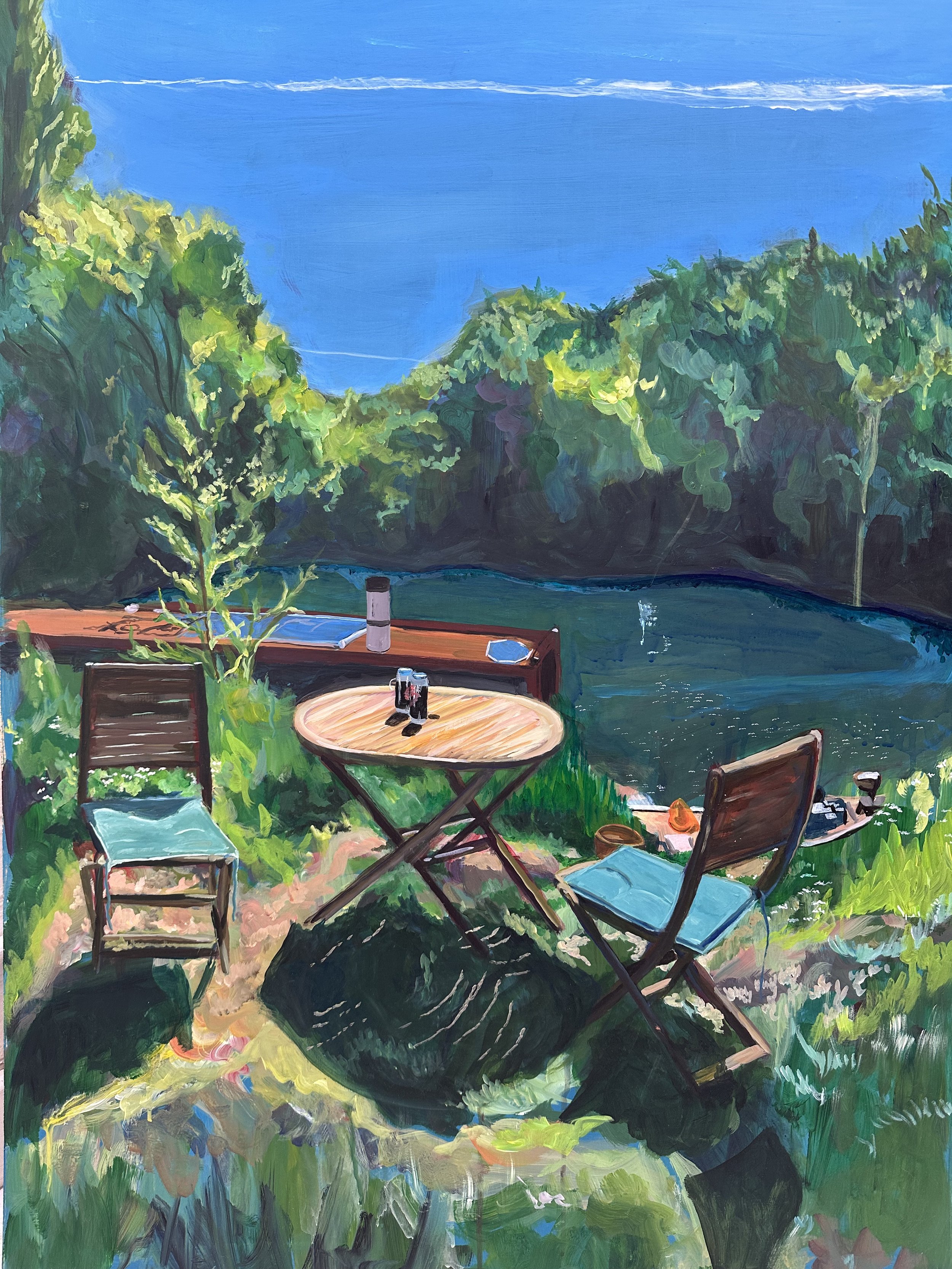 I Unfold Myself Into a Garden, For You To Sit and Stare at The World We Built For Two (2024)
Acrylic on board. 99 x 66 cm