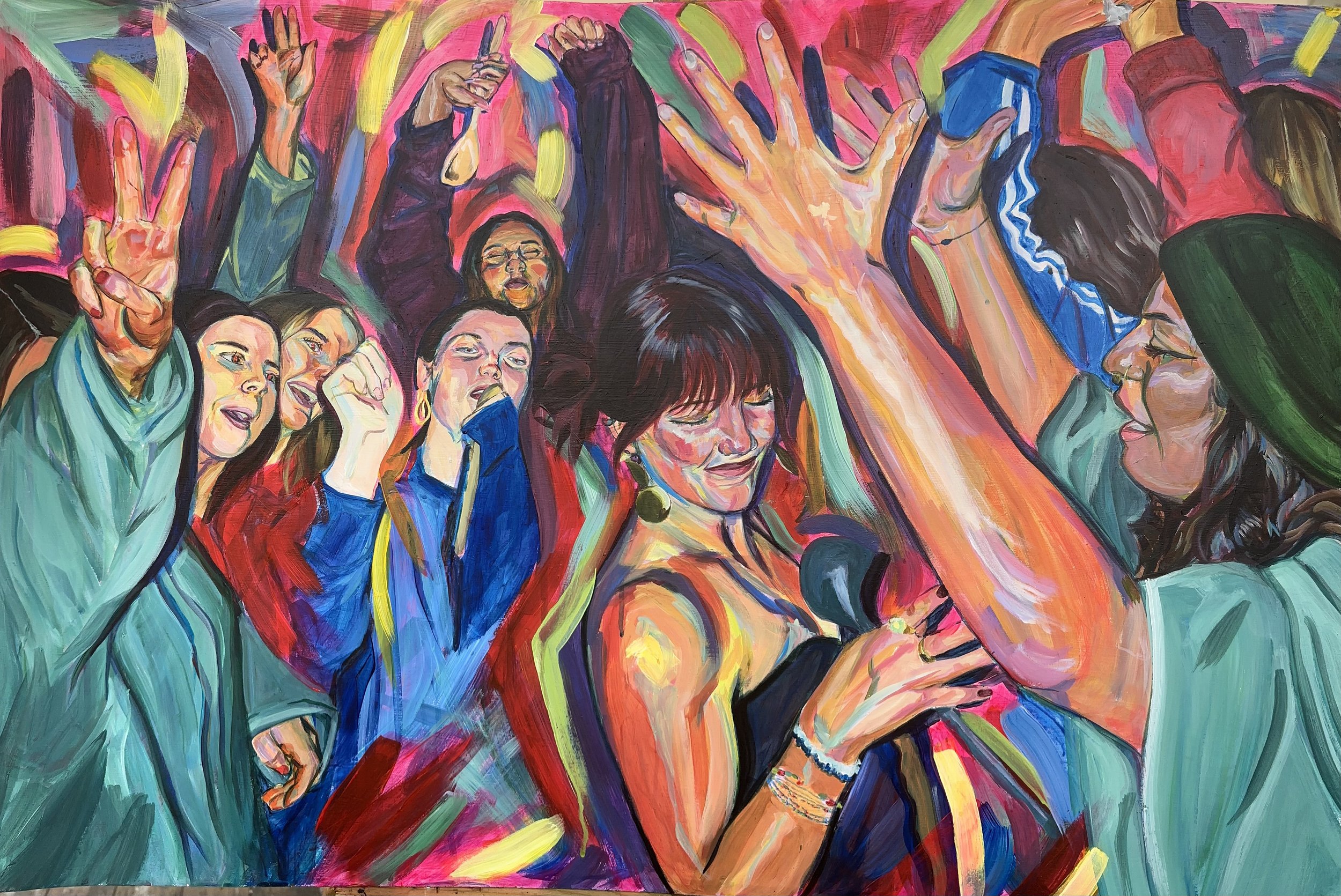 ‘This Night Could Last Forever’ (2025) Acrylic on Board. 60 x 80cm