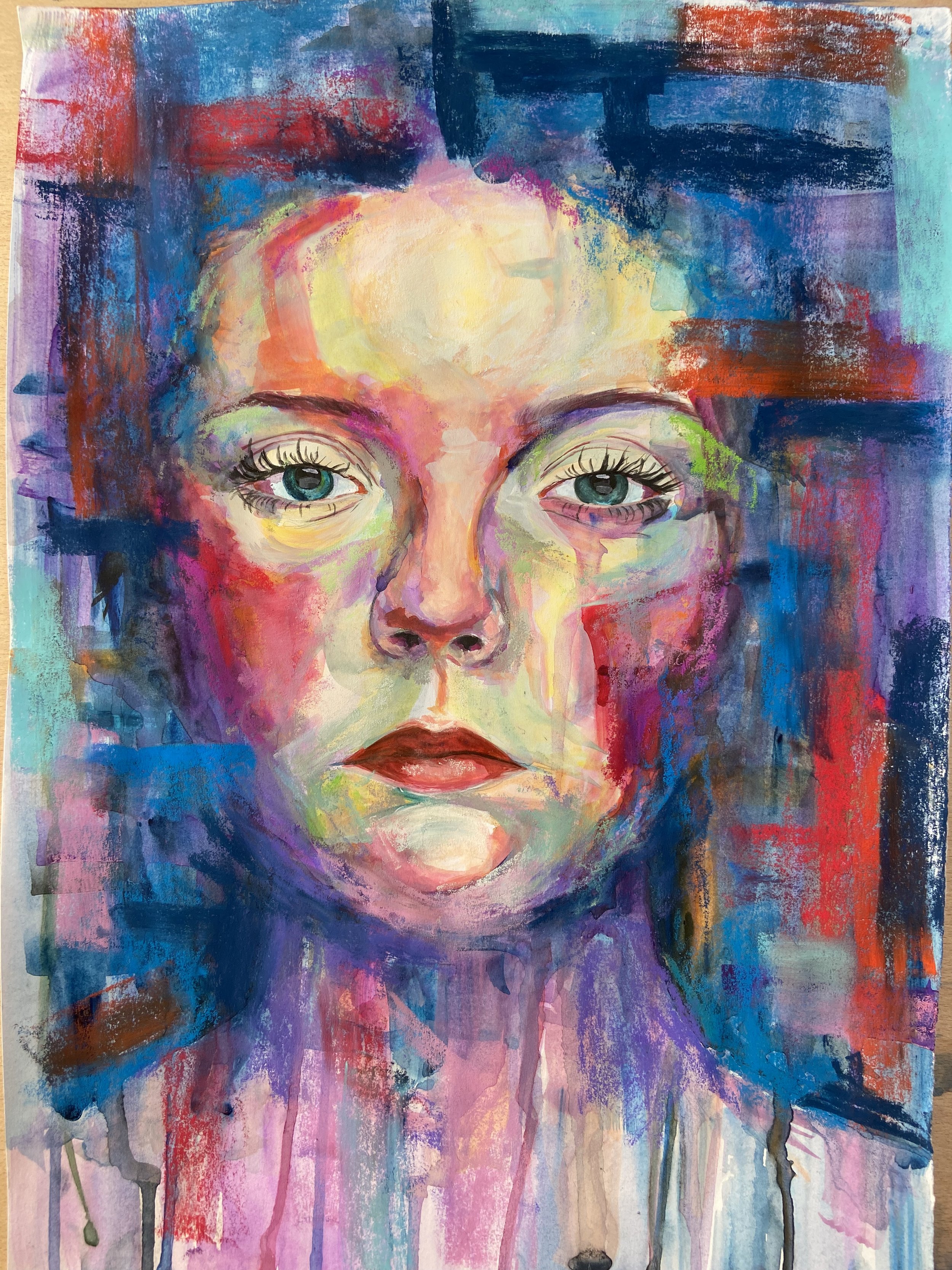 The Fractured Self (2022) Gouache and Oil Pastel. A3