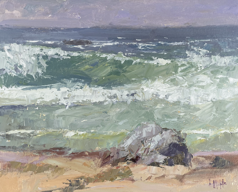 Artist:  Lynn Mehta:
Medium: Oil:
Dates and Times: 1 day workshop on May 12th 9:30am-3:00pm with a lunch break:
Location: Lovers' Point, Pacific Grove:
Cost: $120:
How many students: Minimum 3, Maximum 15:
Level of Student: All Levels Welcome.