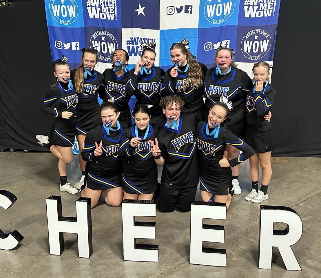 WOW Facotr Sports Cheer & Dance Championship: February 24 & 25th, 2024
- Big Lake Hive: 2nd place