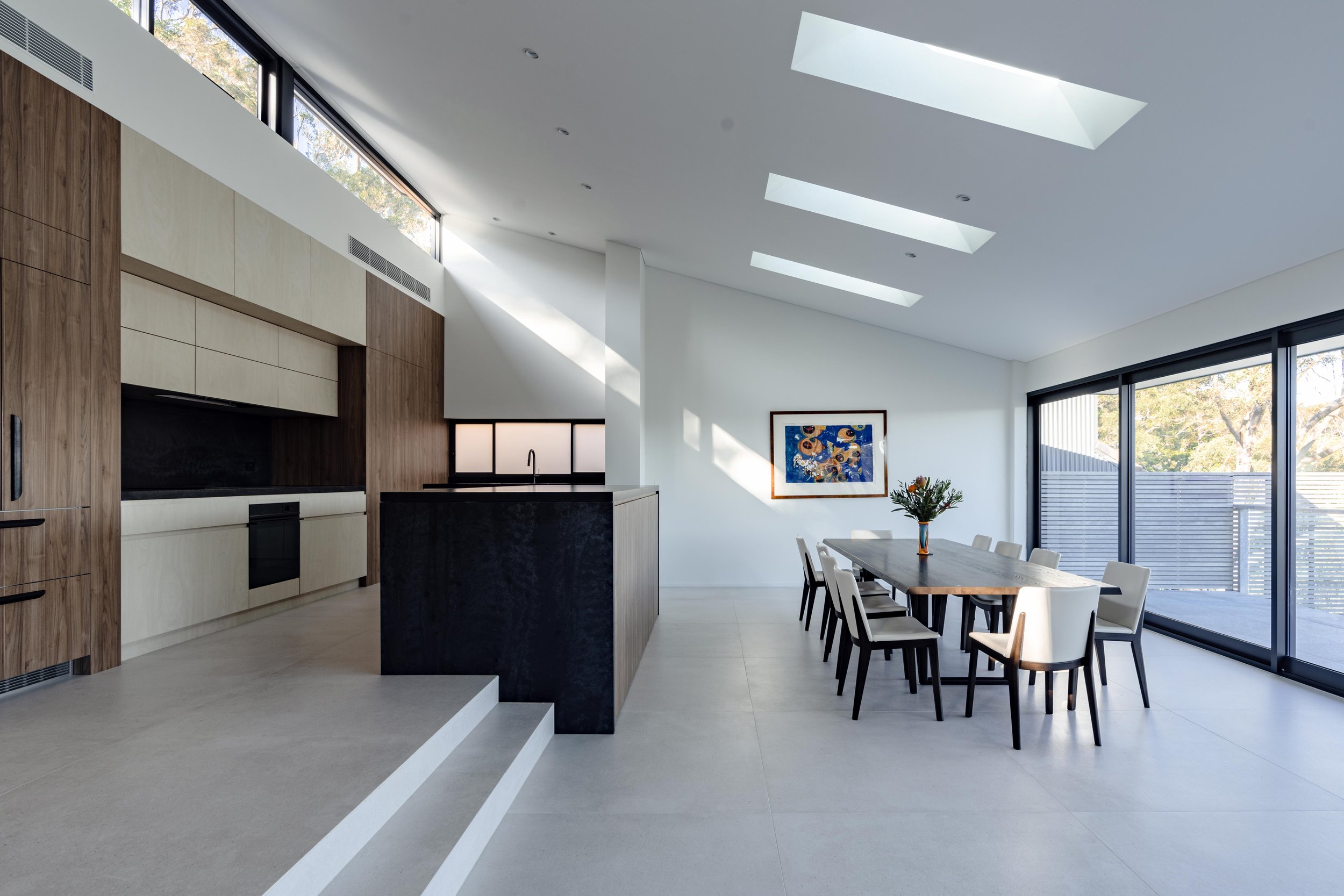 Kitchen and living areas of custom-made South Sydney home