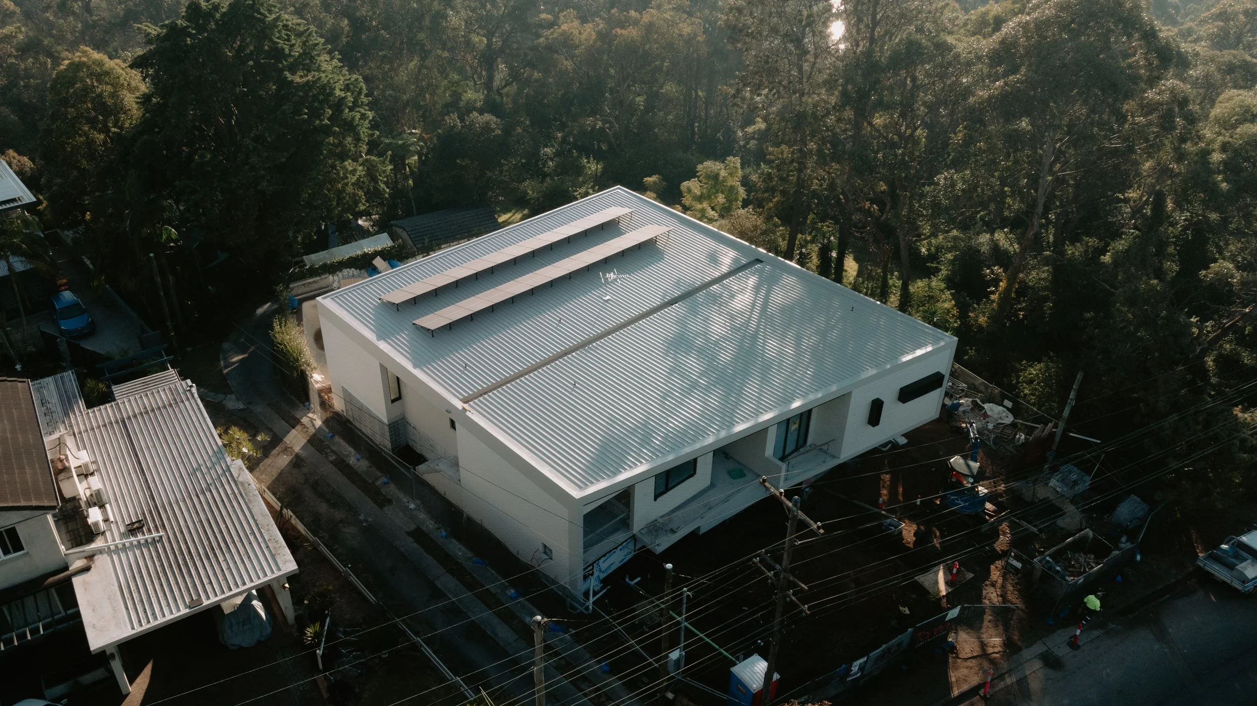 Aerial view of Lane Cove home under construction