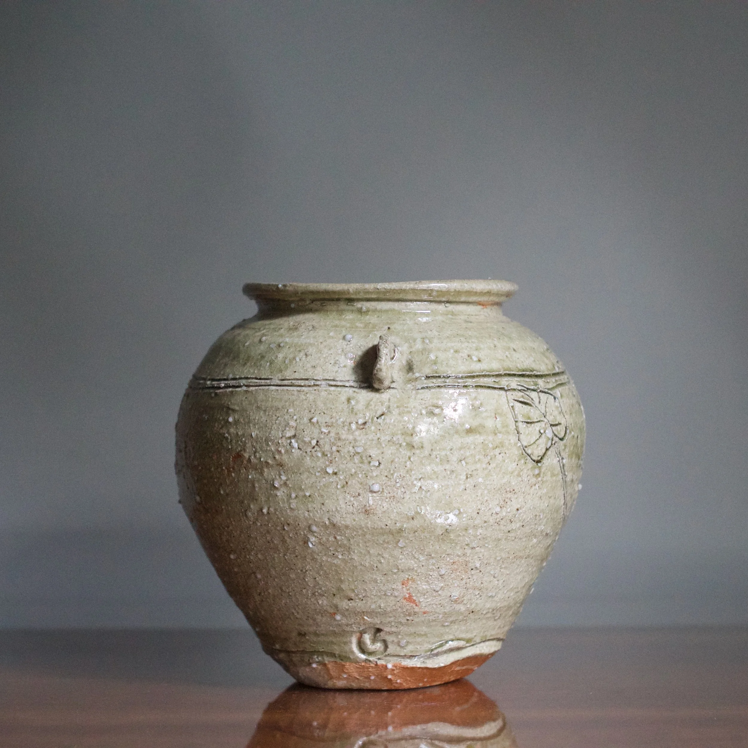 Glenn Lewis ash-glazed lugged jar