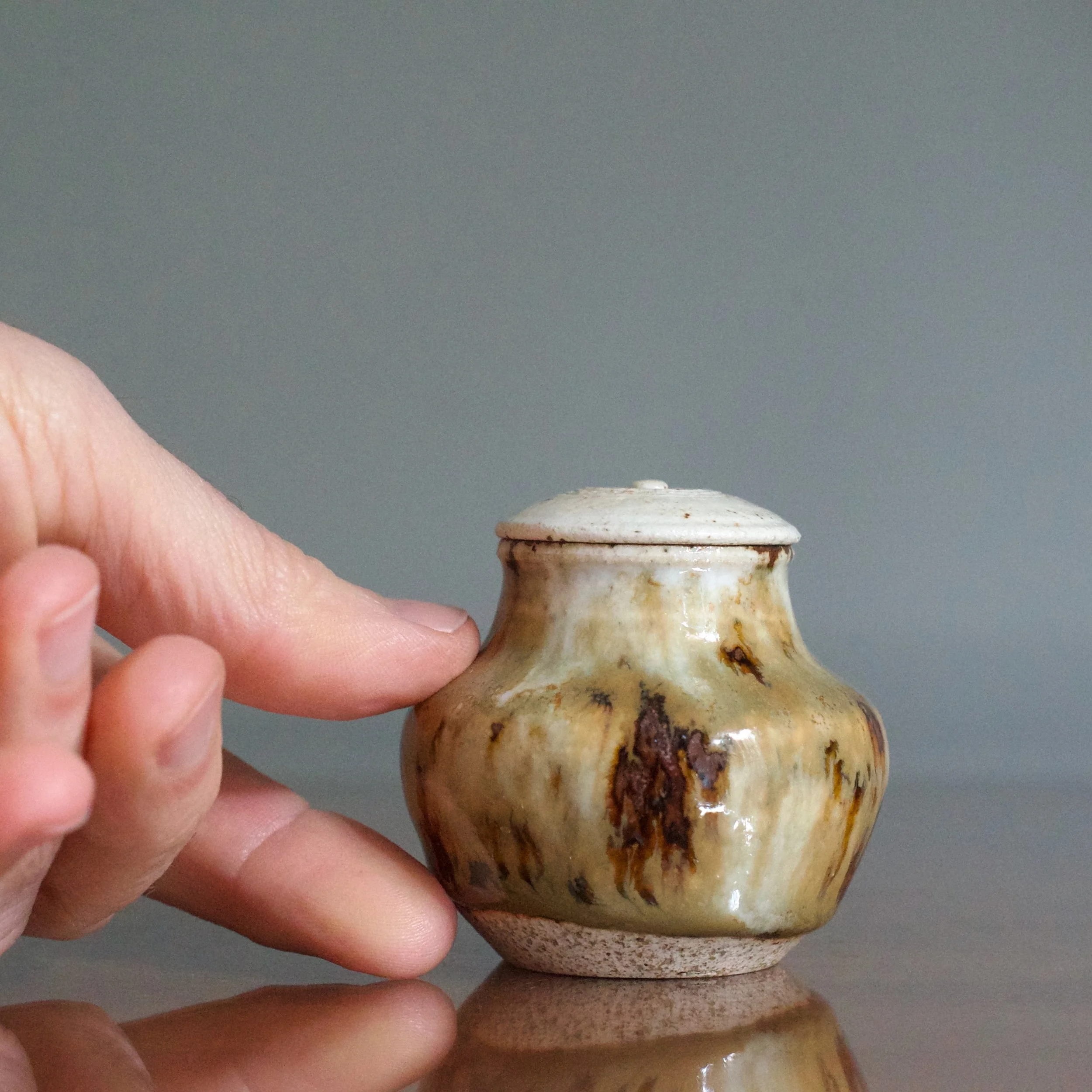 JIRI DUCHEK ASH GLAZED TEA CADDY 2