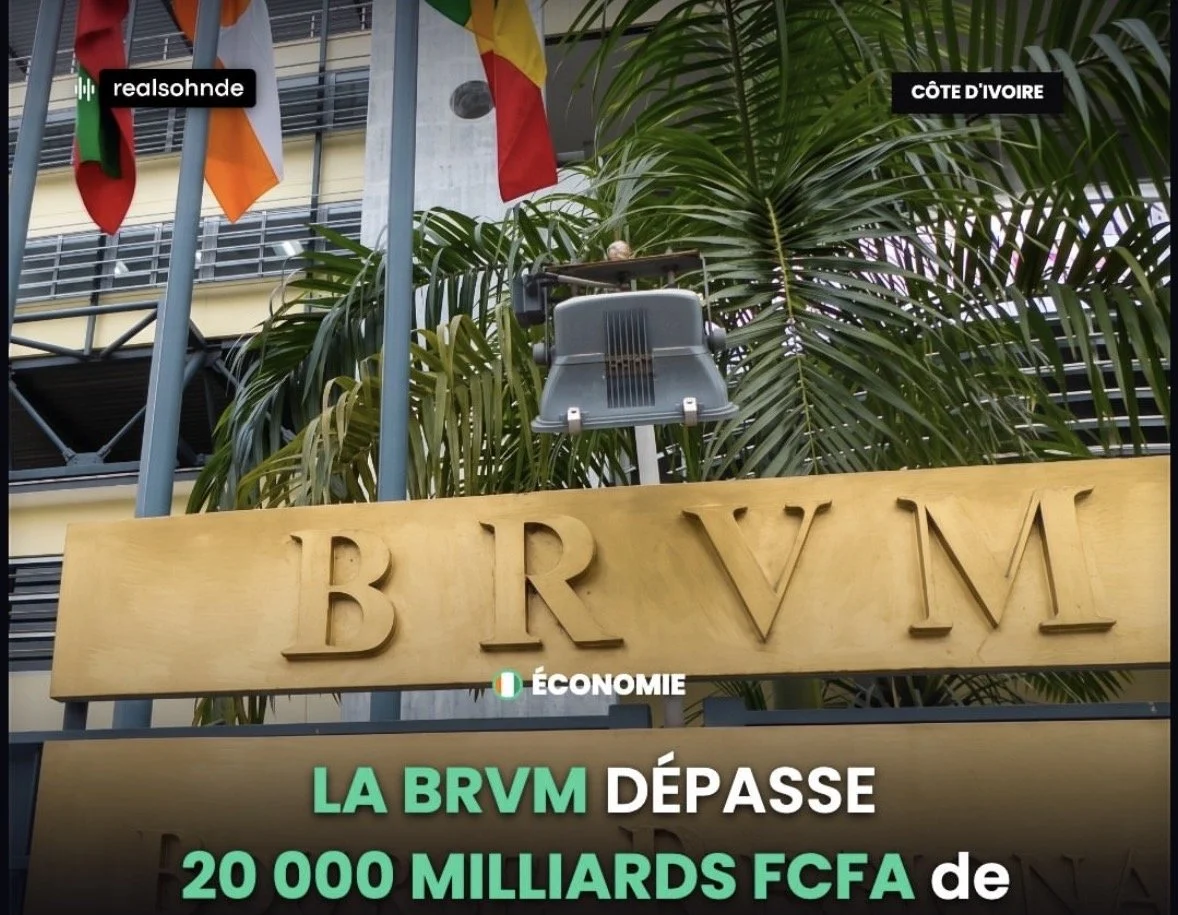 La BRVM franchit le cap symbolique des 20000 milliards de FCFA de capitalisation