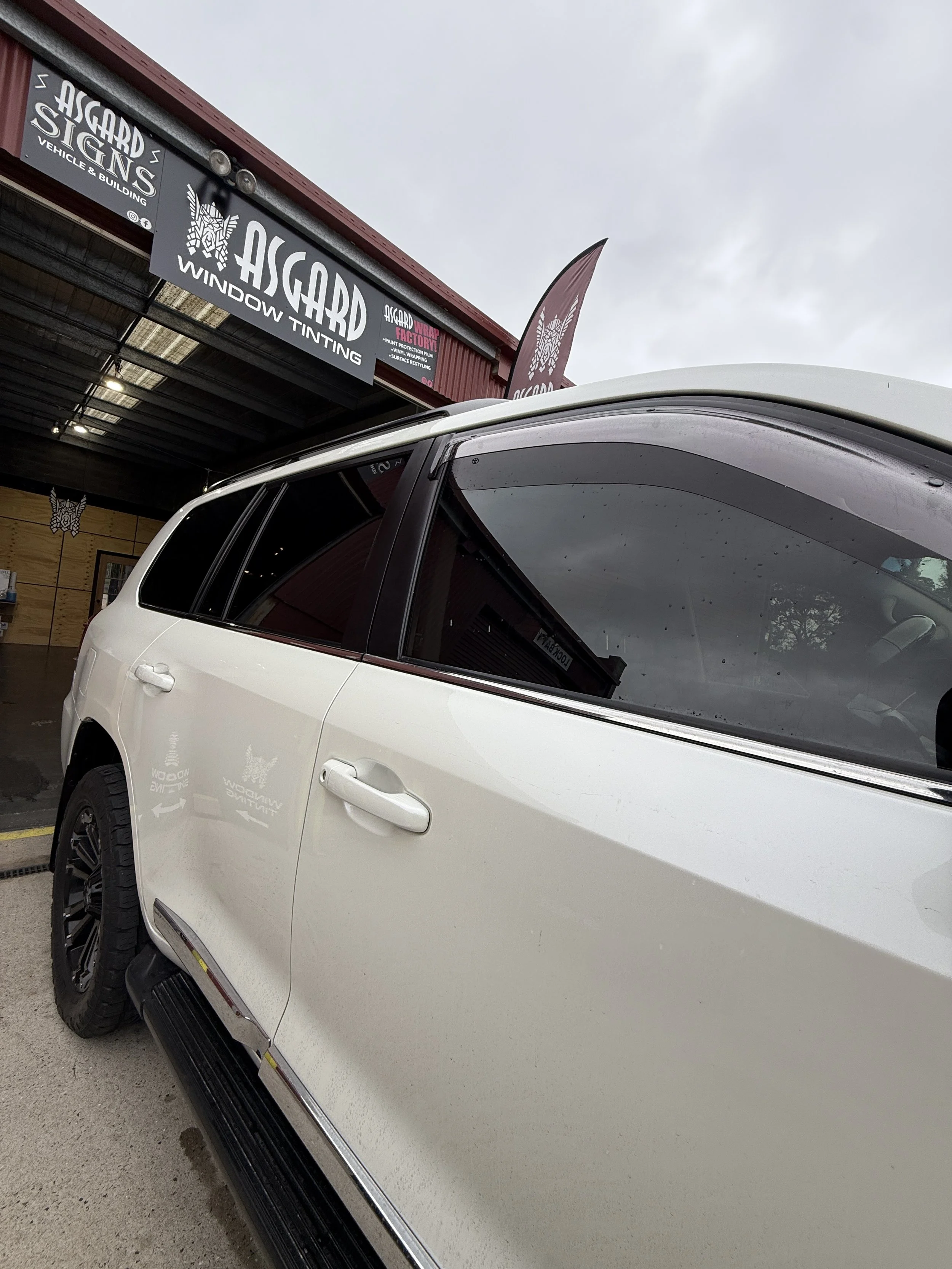 Car window tinting dark 18%.