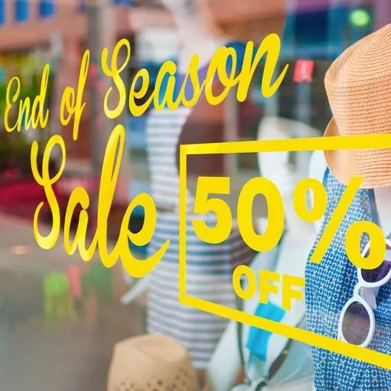 low tac vinyl shopfront sale sign