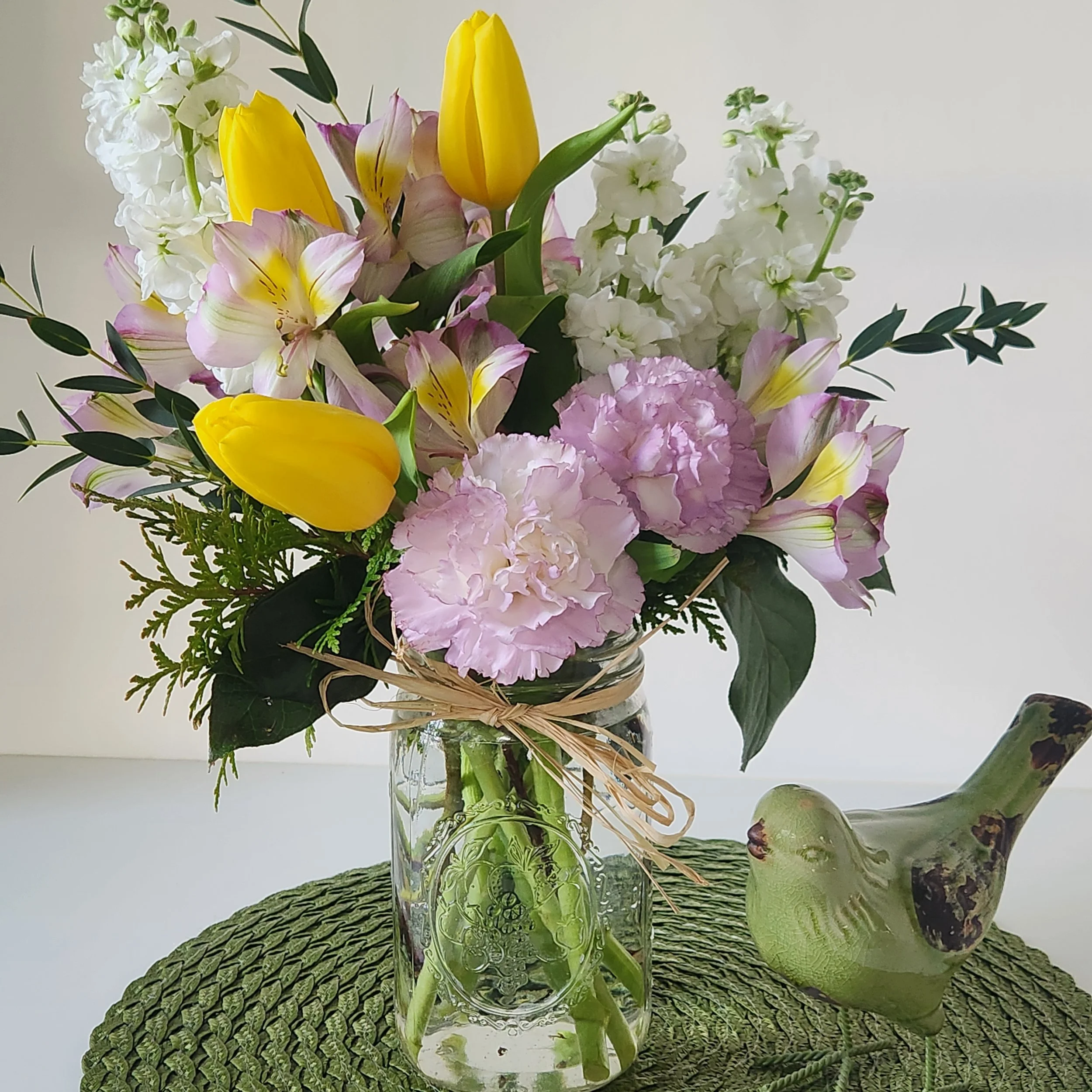 Spring Mason Jar Arrangement