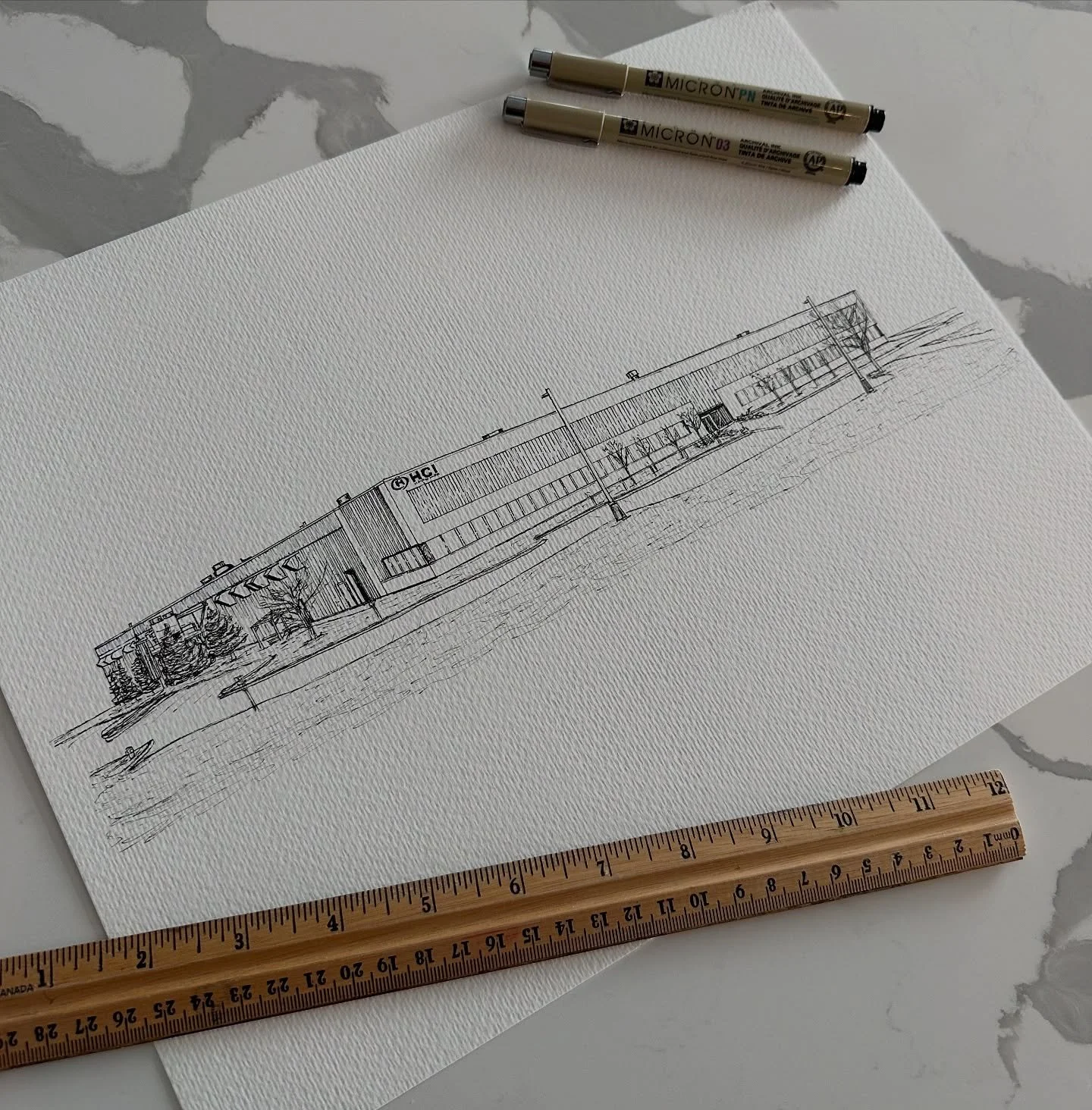 My first custom Retirement gift. An 11X14&rdquo; drawings of the factory they worked in for many years! 

#retirement #giftidea #buildingdrawing #art #stratfordon