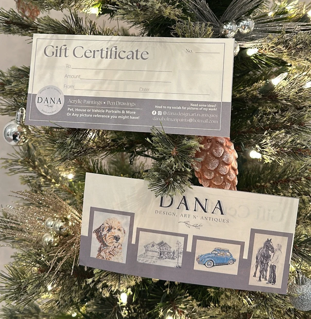 Gift Certificates are always available &amp; are a great option for those last minute buyers 🎁! Buy a gift certificate now, have something to have in hand under the Christmas tree 🎄 and then a beautiful custom piece will be done for them in the New
