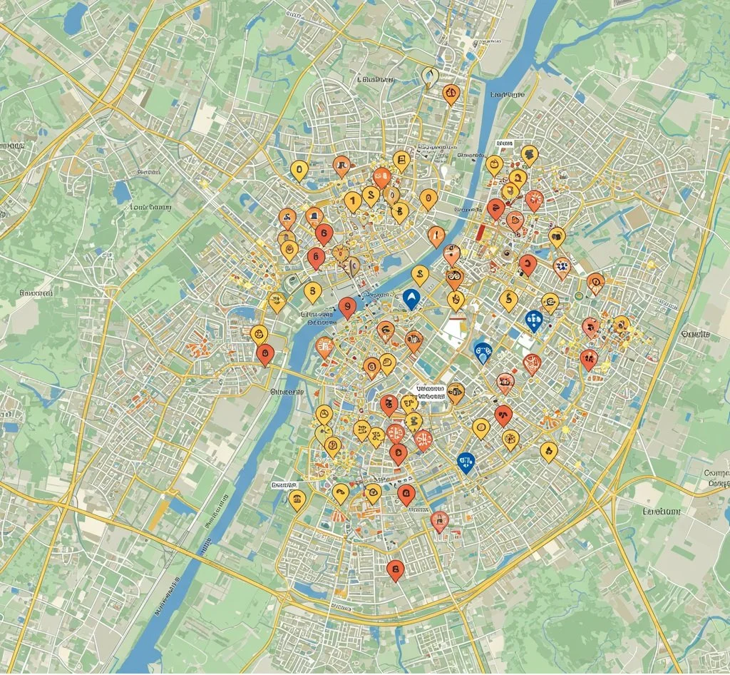 Mapa de concentración de negocios
