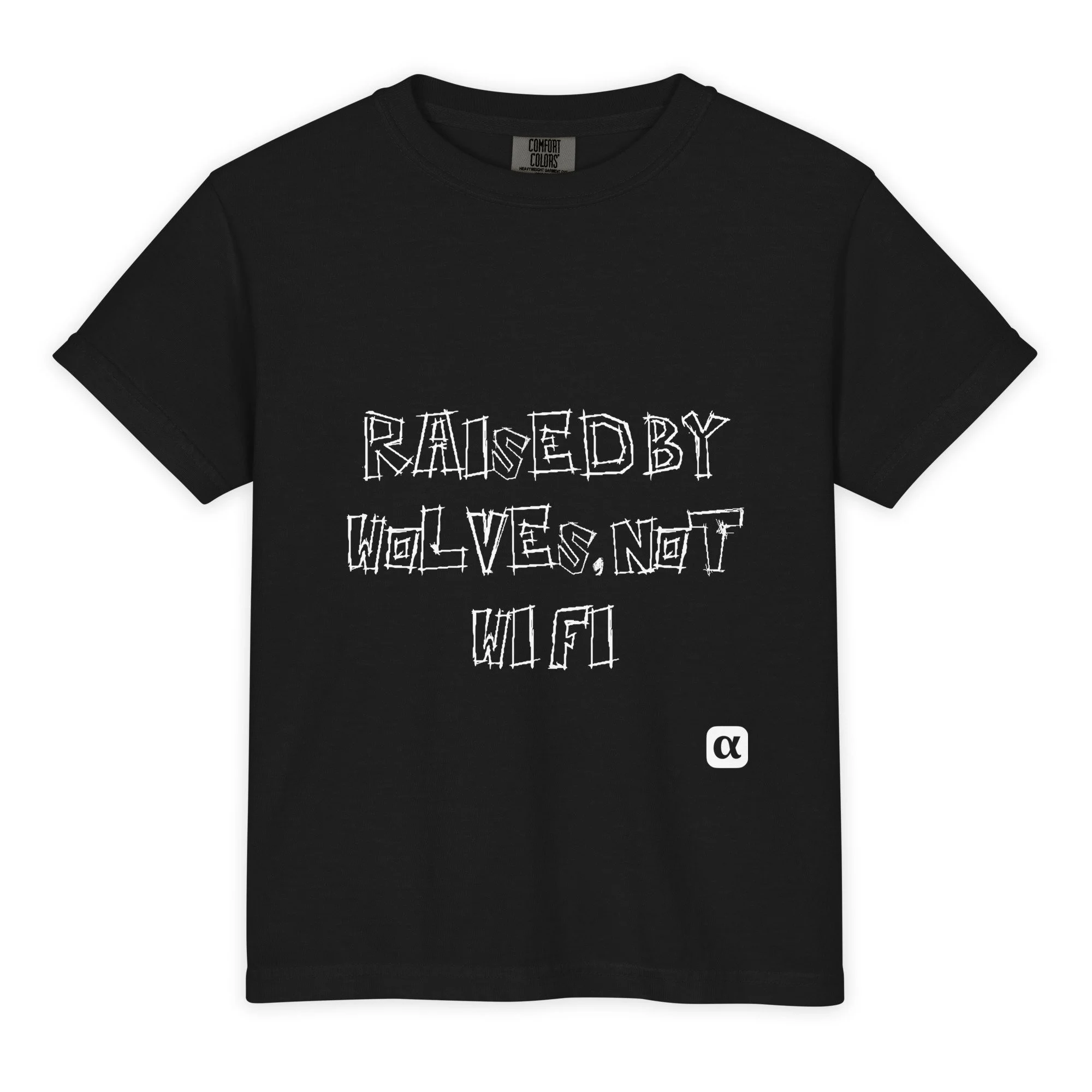 Youth Tee — Raised by Wolves Not Wifi