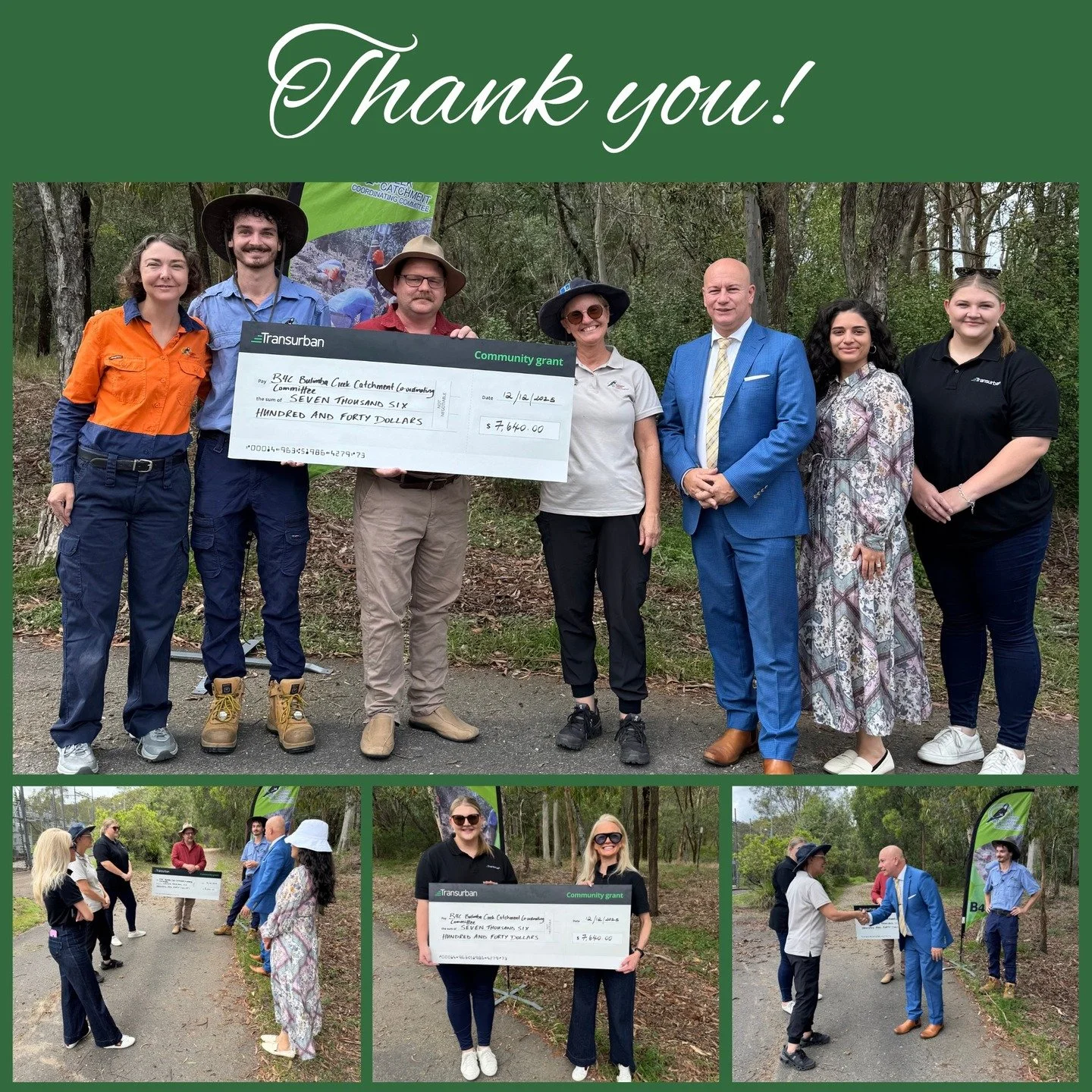 Bulimba Creek Catchment Coordinating Committee is thrilled to be a recipient of the 2025 Transurban Community Grants 🎉
Thank you to the Honourable Steve Minnikin, State Member for Chatsworth and Minister for Customer Services and Open Data and Minis