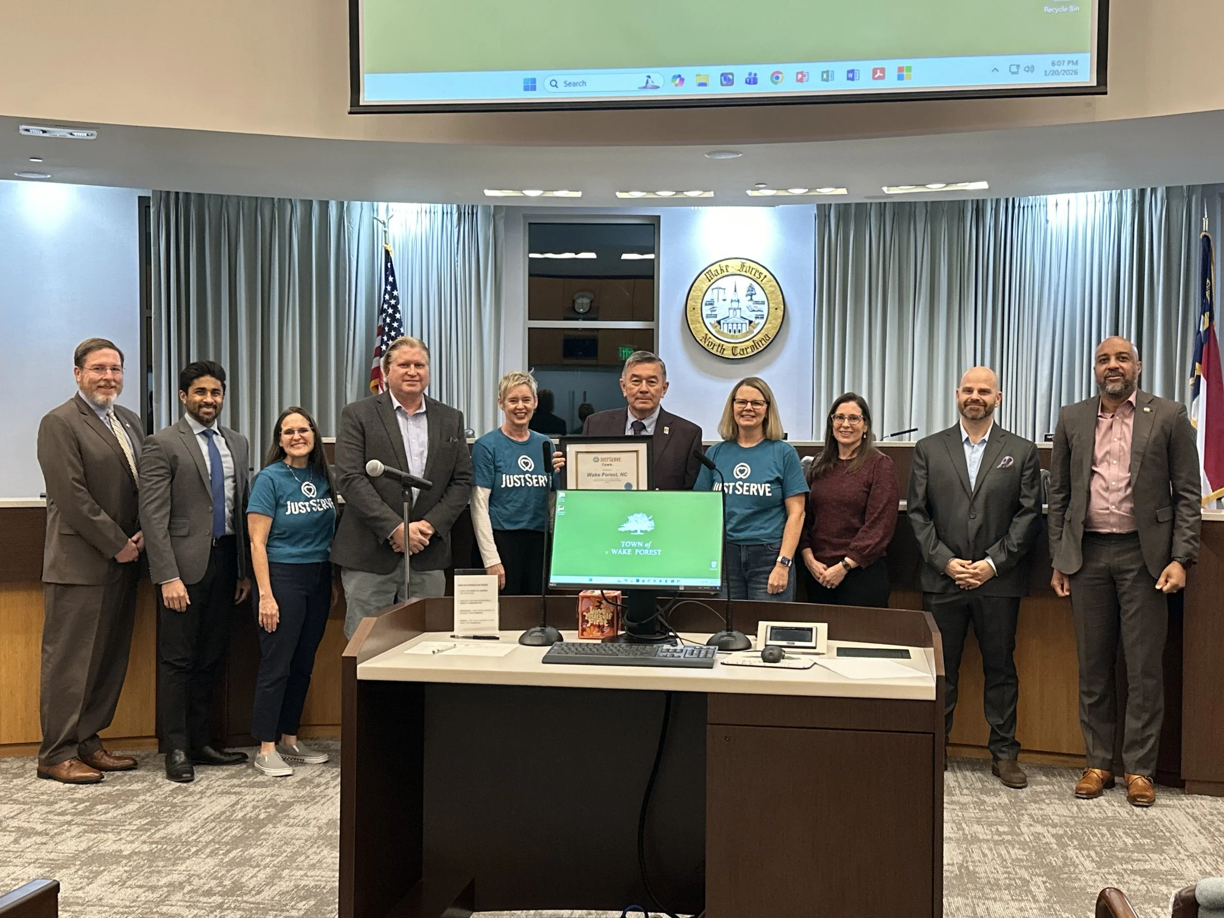 Town of Wake Forest Honored with JustServe Town Award for Commitment to Volunteerism 