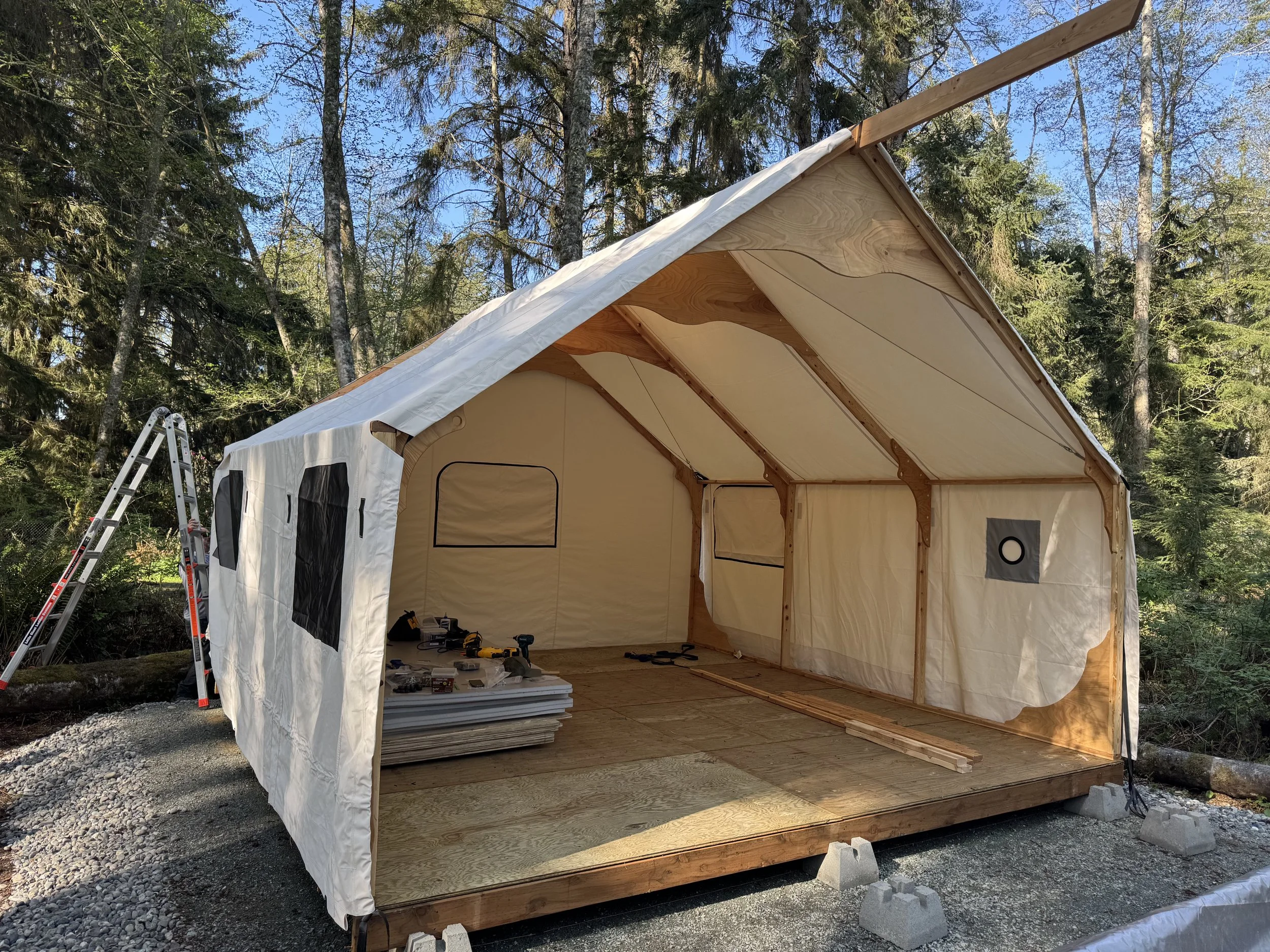 Raising Canvas Wall Tent