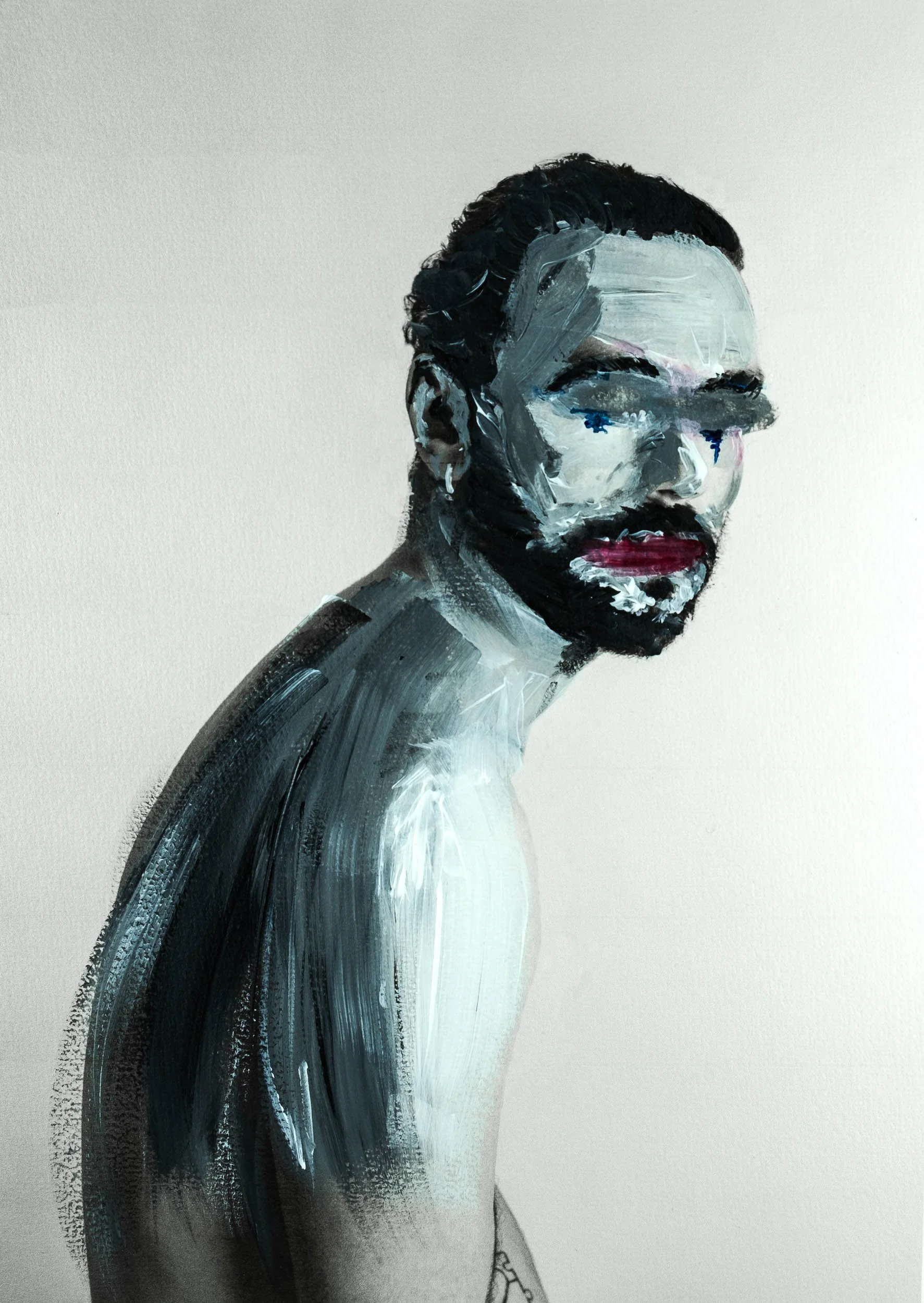 Sad Clown - '18 watercolour paint on watercolour paper