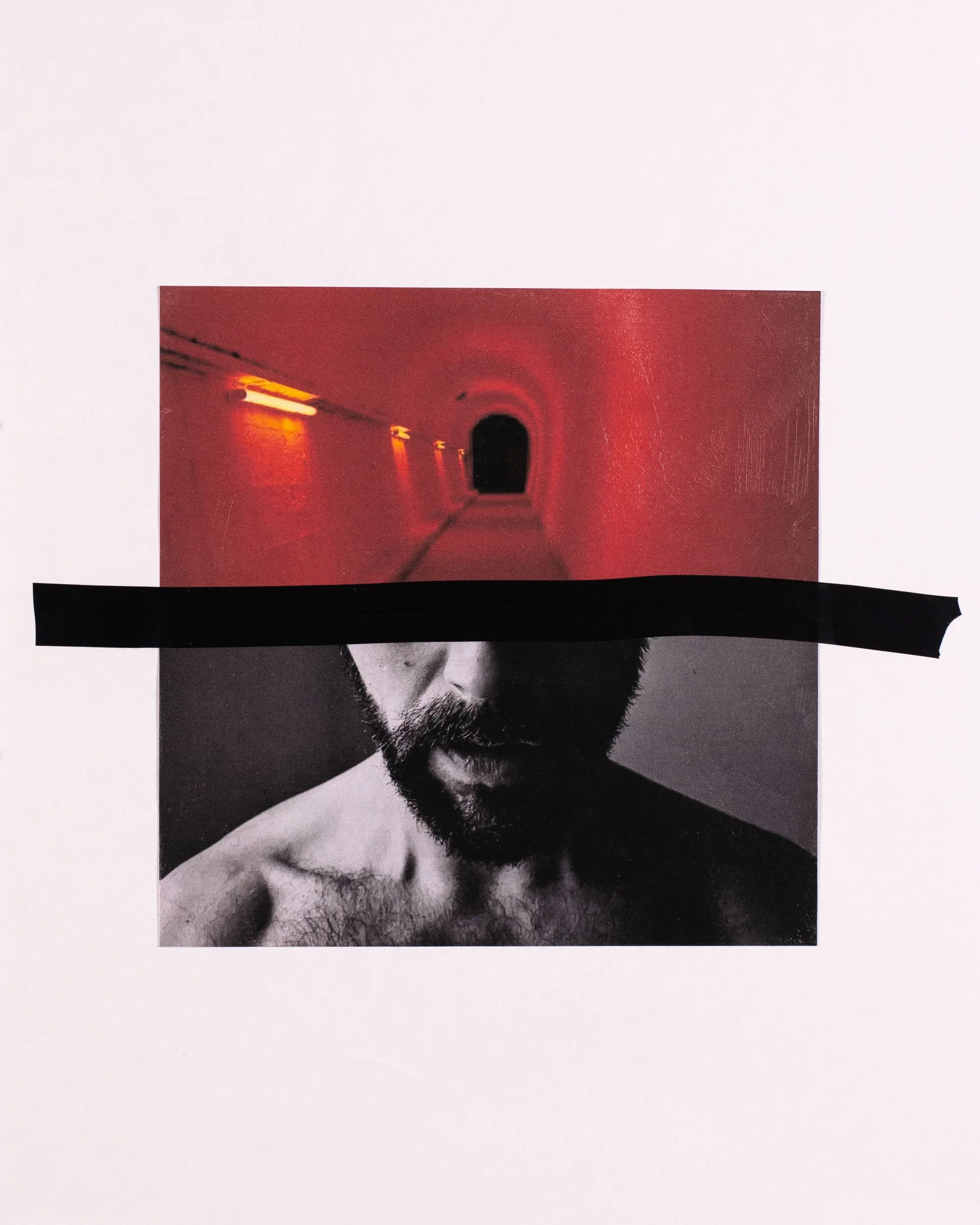 Thoughts - '23 Analog collage with tape & varnish