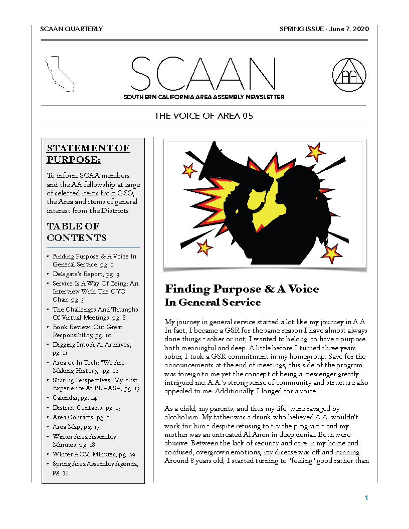 Spring 2020 SCAAN Cover