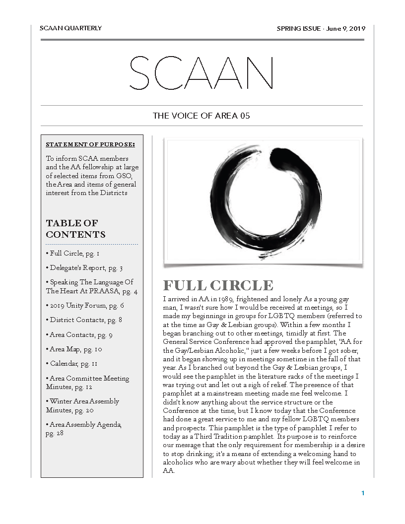 Spring 2019 SCAAN Cover