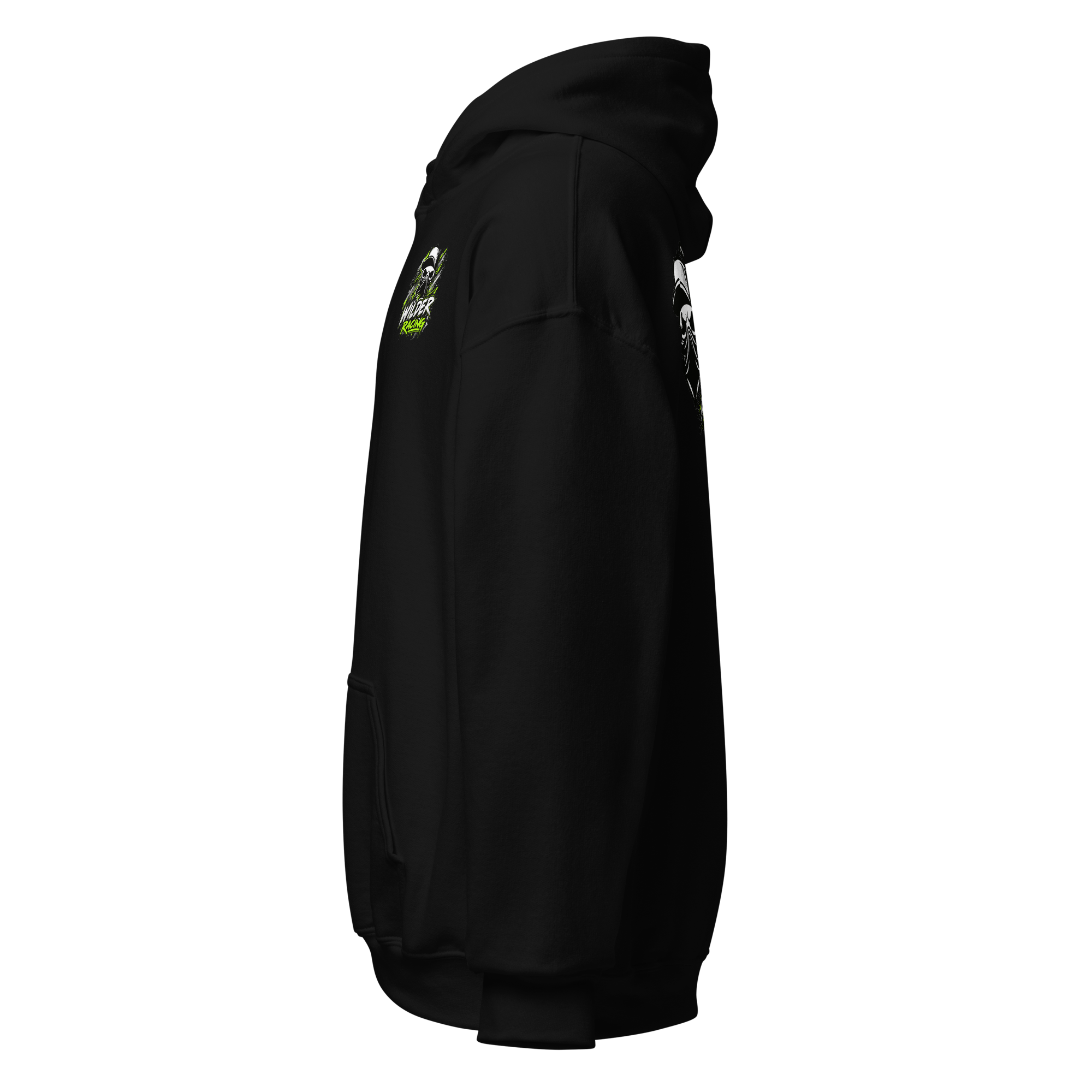 Wilder Racing Skull & Mountain Hoodie, black, left side