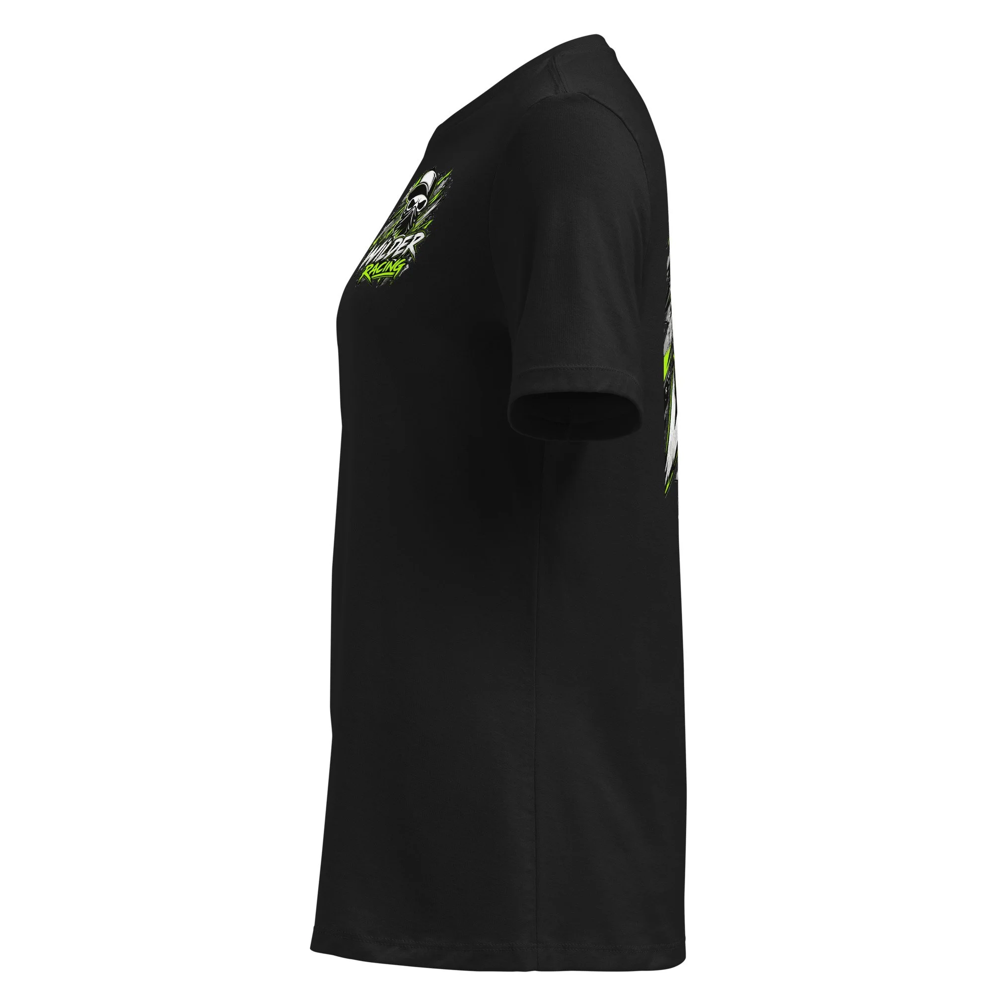 Wilder Racing Women's Skull Logo T-Shirt, black, left side