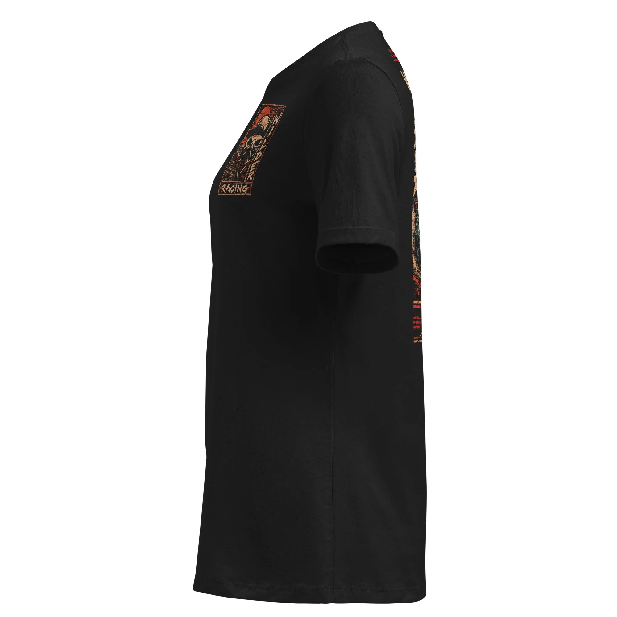 Wilder Racing Women's Camaro Engine T-Shirt, black, left side