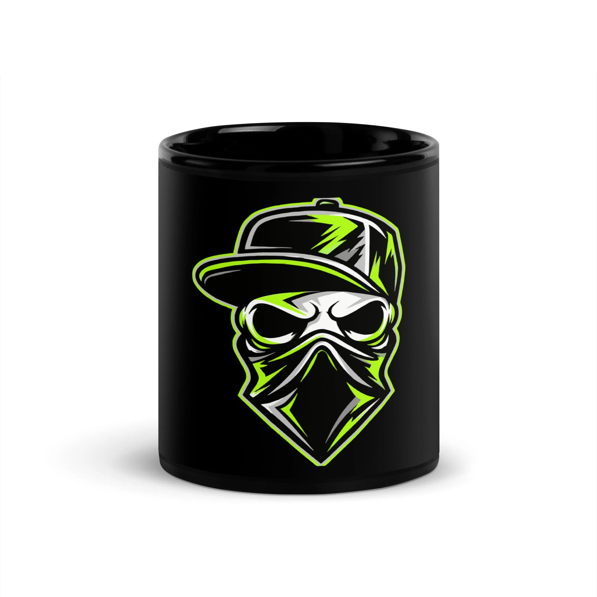 Wilder Racing Skull Black Mug, front