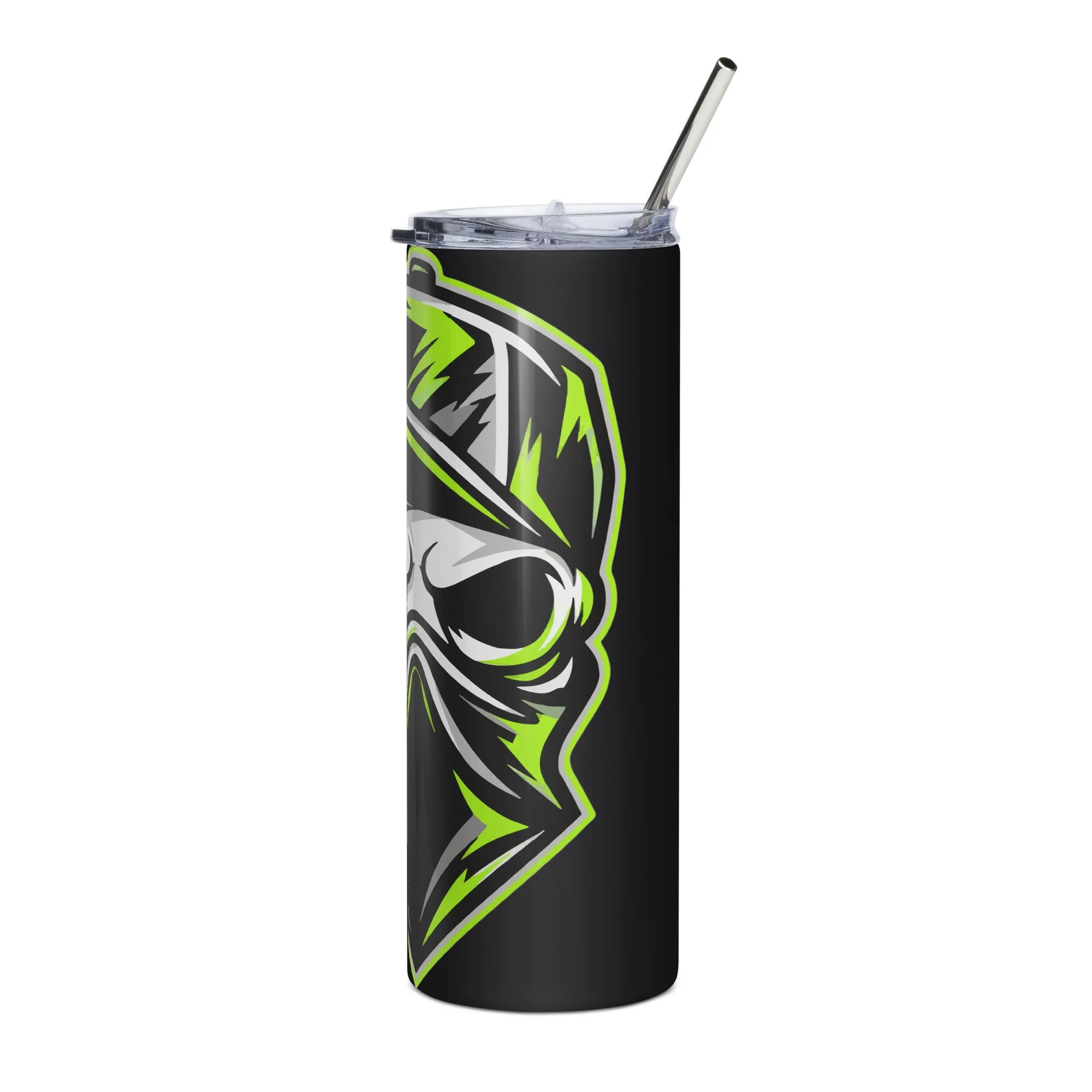 Wilder Racing Skull Stainless Tumbler, front angle