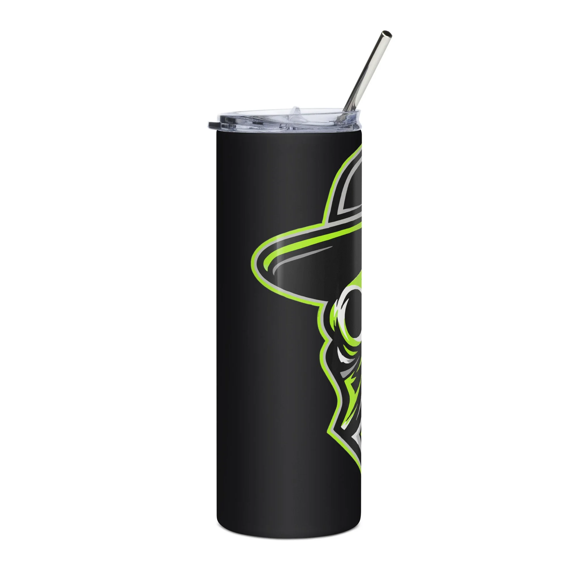 Wilder Racing Skull Stainless Tumbler, side angle